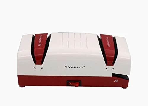 تیزکن برقی چاقو GZDtdsd MTKN-001 با جفت سنگ چرخ، تیزکن برقی چند منظوره برای قیچی، پیچ گوشتی، چاقوی آشپزخانه، هوشمند، با دقت بالا 60 وات 220 ولت (رنگ: قرمز)