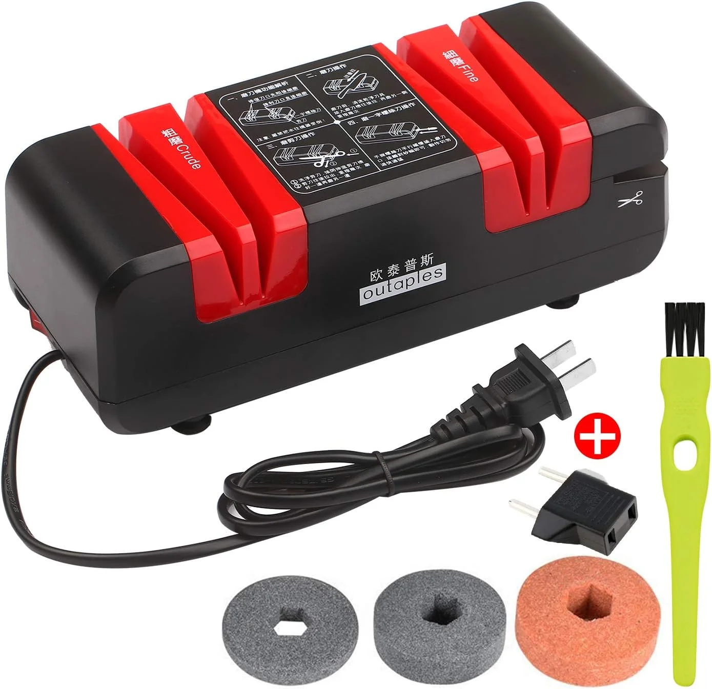 چاقو تیزکن برقی حرفه ای GoolRC، تیزکن خودکار چند منظوره با شیب 15 درجه، شیارهای درشت و ظریف برای چاقوهای صاف و دندانه دار، قیچی، آسیاب کننده برش آشپزخانه با 3 عدد چاقو تیزکن برقی حرفه ای GoolRC، تیزکن خودکار چند منظوره با شیب 15 درجه، شیارهای درشت و ظریف برای چاقوهای صاف و دندانه دار، قیچی، آسیاب کننده برش آشپزخانه با 3 عدد