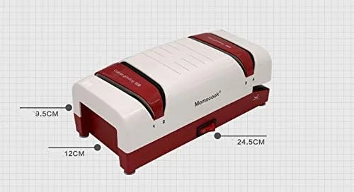 تیزکن برقی چاقو GZDtdsd MTKN-001 با جفت سنگ چرخ، تیزکن برقی چند منظوره برای قیچی، پیچ گوشتی، چاقوی آشپزخانه، هوشمند، با دقت بالا 60 وات 220 ولت (رنگ: قرمز)