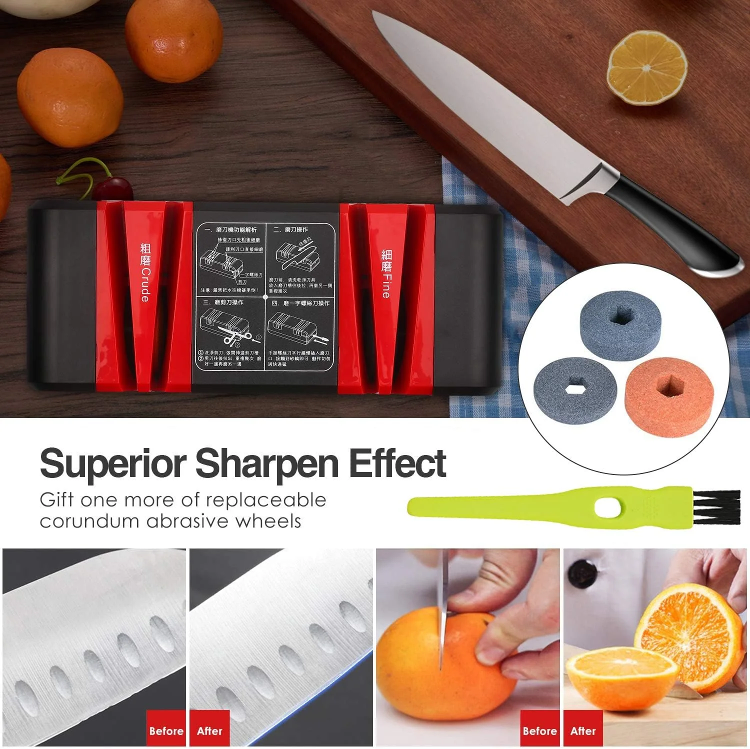 چاقو تیزکن برقی حرفه ای GoolRC، تیزکن خودکار چند منظوره با شیب 15 درجه، شیارهای درشت و ظریف برای چاقوهای صاف و دندانه دار، قیچی، آسیاب کننده برش آشپزخانه با 3 عدد چاقو تیزکن برقی حرفه ای GoolRC، تیزکن خودکار چند منظوره با شیب 15 درجه، شیارهای درشت و ظریف برای چاقوهای صاف و دندانه دار، قیچی، آسیاب کننده برش آشپزخانه با 3 عدد