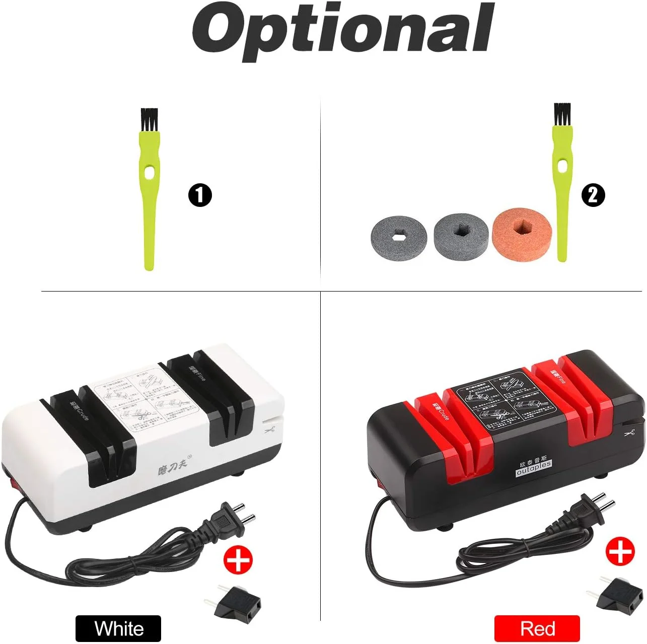 چاقو تیزکن برقی حرفه ای GoolRC، تیزکن خودکار چند منظوره با شیب 15 درجه، شیارهای درشت و ظریف برای چاقوهای صاف و دندانه دار، قیچی، آسیاب کننده برش آشپزخانه با 3 عدد چاقو تیزکن برقی حرفه ای GoolRC، تیزکن خودکار چند منظوره با شیب 15 درجه، شیارهای درشت و ظریف برای چاقوهای صاف و دندانه دار، قیچی، آسیاب کننده برش آشپزخانه با 3 عدد