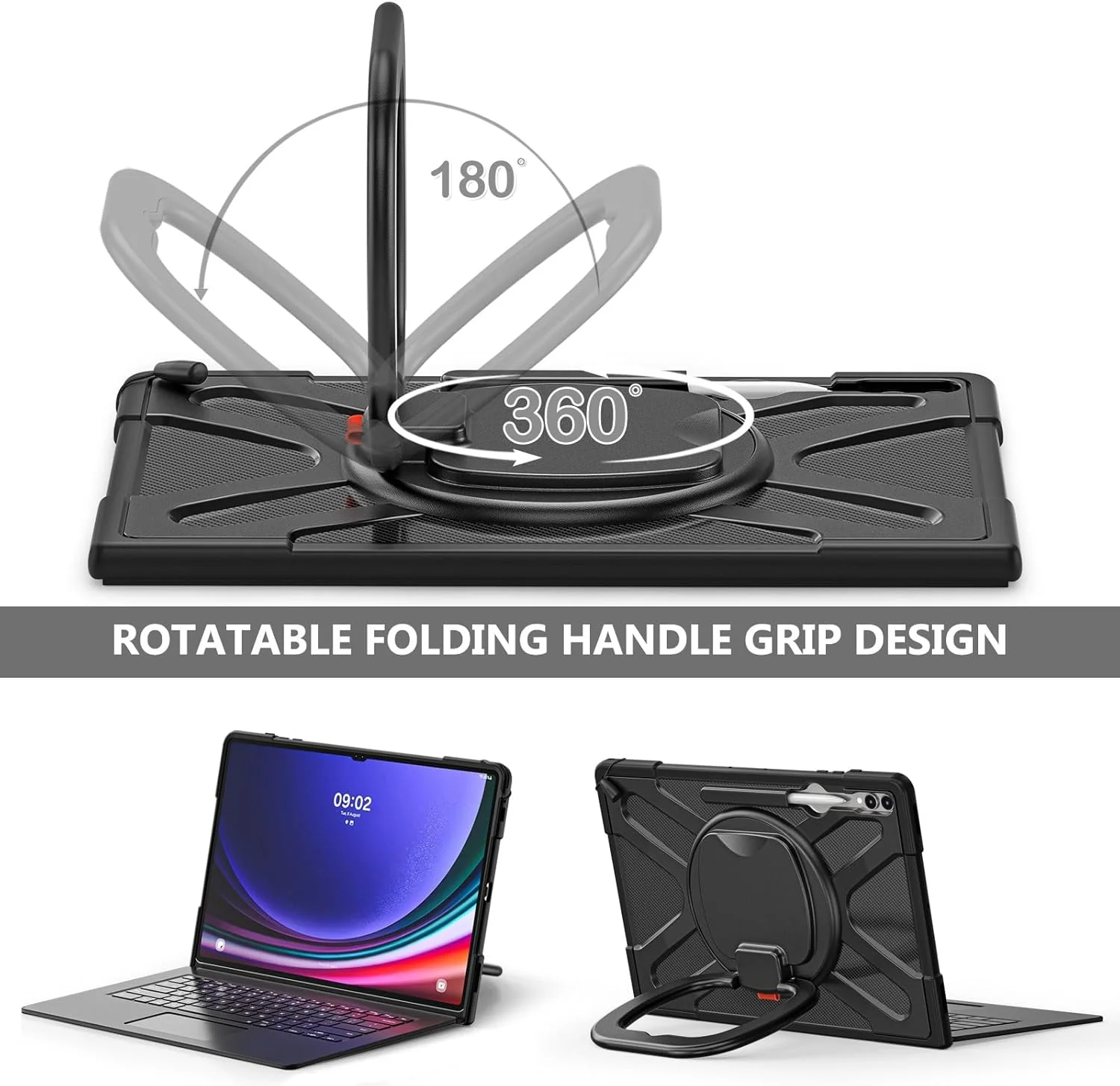 کاور ضد ضربه سازگار با تبلت سامسونگ گلکسی تب S10 Ultra 2024 مدل X920، محافظ محکم با پایه، نگهدارنده قلم و دستگیره کاور ضد ضربه سازگار با تبلت سامسونگ گلکسی تب S10 Ultra 2024 مدل X920، محافظ محکم با پایه، نگهدارنده قلم و دستگیره