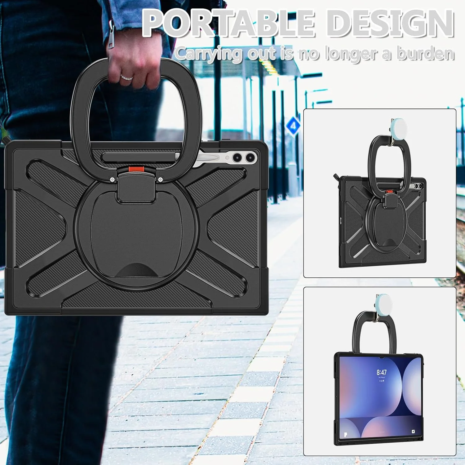 for Samsung Galaxy Tab S10 Ultra 14.6 inch 2024 SM-X920 Case with Rotating Stand for Type Cover Keyboard with Kickstand, Shockproof Rugged Protective Case for Samsung Galaxy Tab S10 Ultra 14.6 inch 2024 SM-X920 Case with Rotating Stand for Type Cover Keyboard with Kickstand, Shockproof Rugged Protective Case