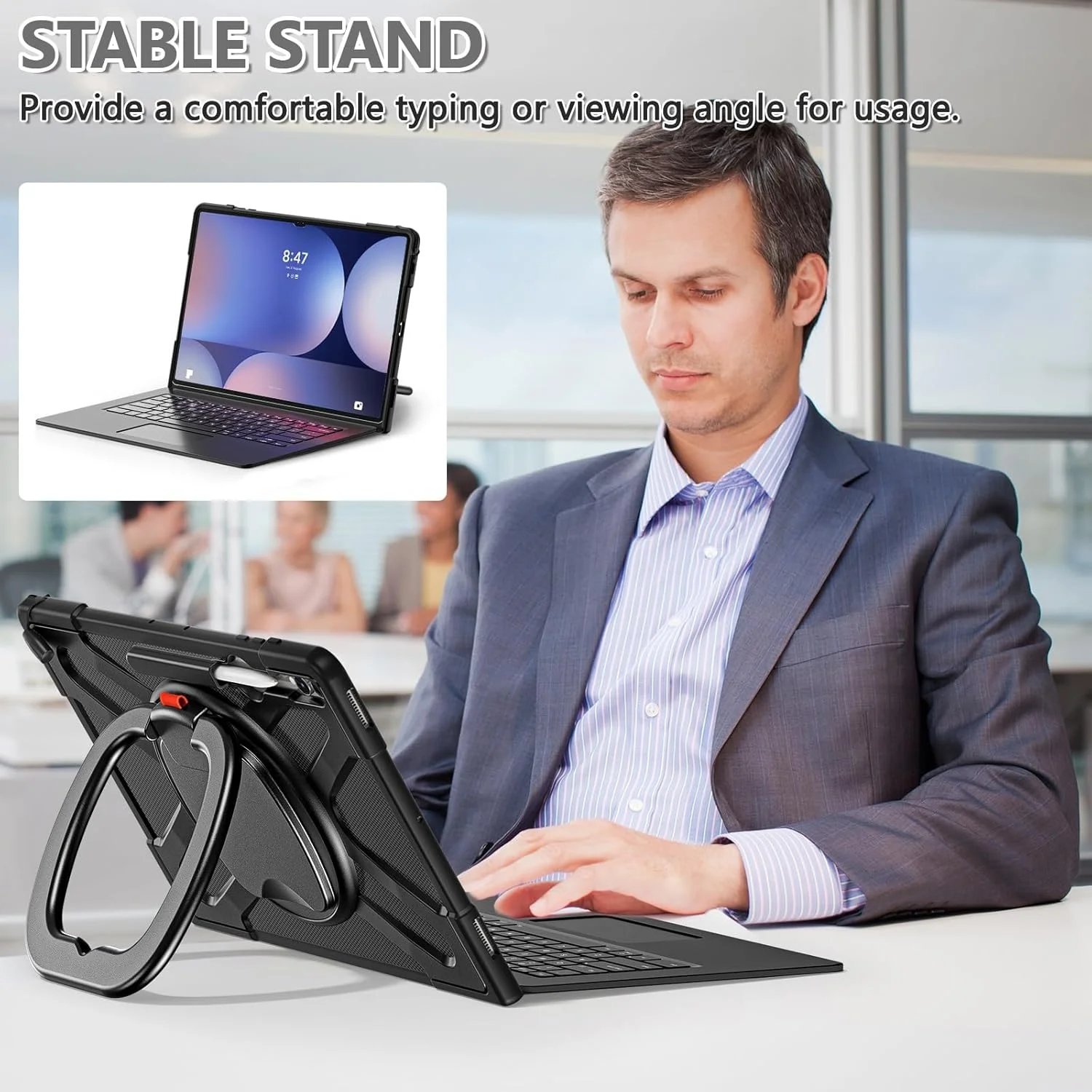 for Samsung Galaxy Tab S10 Ultra 14.6 inch 2024 SM-X920 Case with Rotating Stand for Type Cover Keyboard with Kickstand, Shockproof Rugged Protective Case for Samsung Galaxy Tab S10 Ultra 14.6 inch 2024 SM-X920 Case with Rotating Stand for Type Cover Keyboard with Kickstand, Shockproof Rugged Protective Case