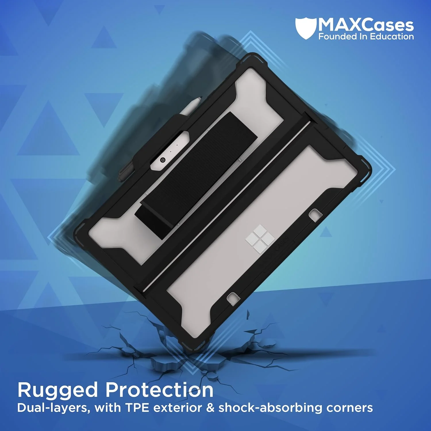 محافظ سخت MAXCases Extreme Shell برای Microsoft Surface Go 1 & 2 10 اینچی (مشکی) (V2)