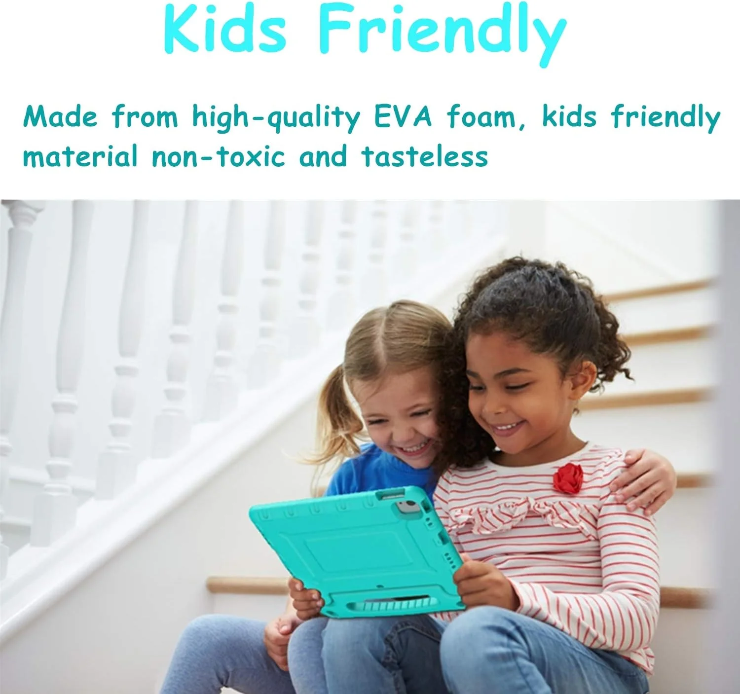 کیف محافظ کودکانه A ADENK مناسب برای آیپد ایر 4 نسل 10.9 اینچی (2020) / آیپد پرو 11 اینچی (2020 و 2018)، سبک وزن، ضد ضربه، با قابلیت تبدیل شدن به استند دسته دار و پوشش تبلت (فیروزه ای) کیف محافظ کودکانه A ADENK مناسب برای آیپد ایر 4 نسل 10.9 اینچی (2020) / آیپد پرو 11 اینچی (2020 و 2018)، سبک وزن، ضد ضربه، با قابلیت تبدیل شدن به استند دسته دار و پوشش تبلت (فیروزه ای)