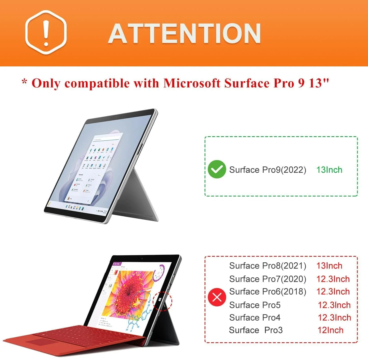 کاور محافظ تبلت سرفیس پرو 9 مدل Gruattreay، سایز 13 اینچ، با قابلیت تنظیم زاویه دید و دارای جای قلم کاور محافظ تبلت سرفیس پرو 9 مدل Gruattreay، سایز 13 اینچ، با قابلیت تنظیم زاویه دید و دارای جای قلم