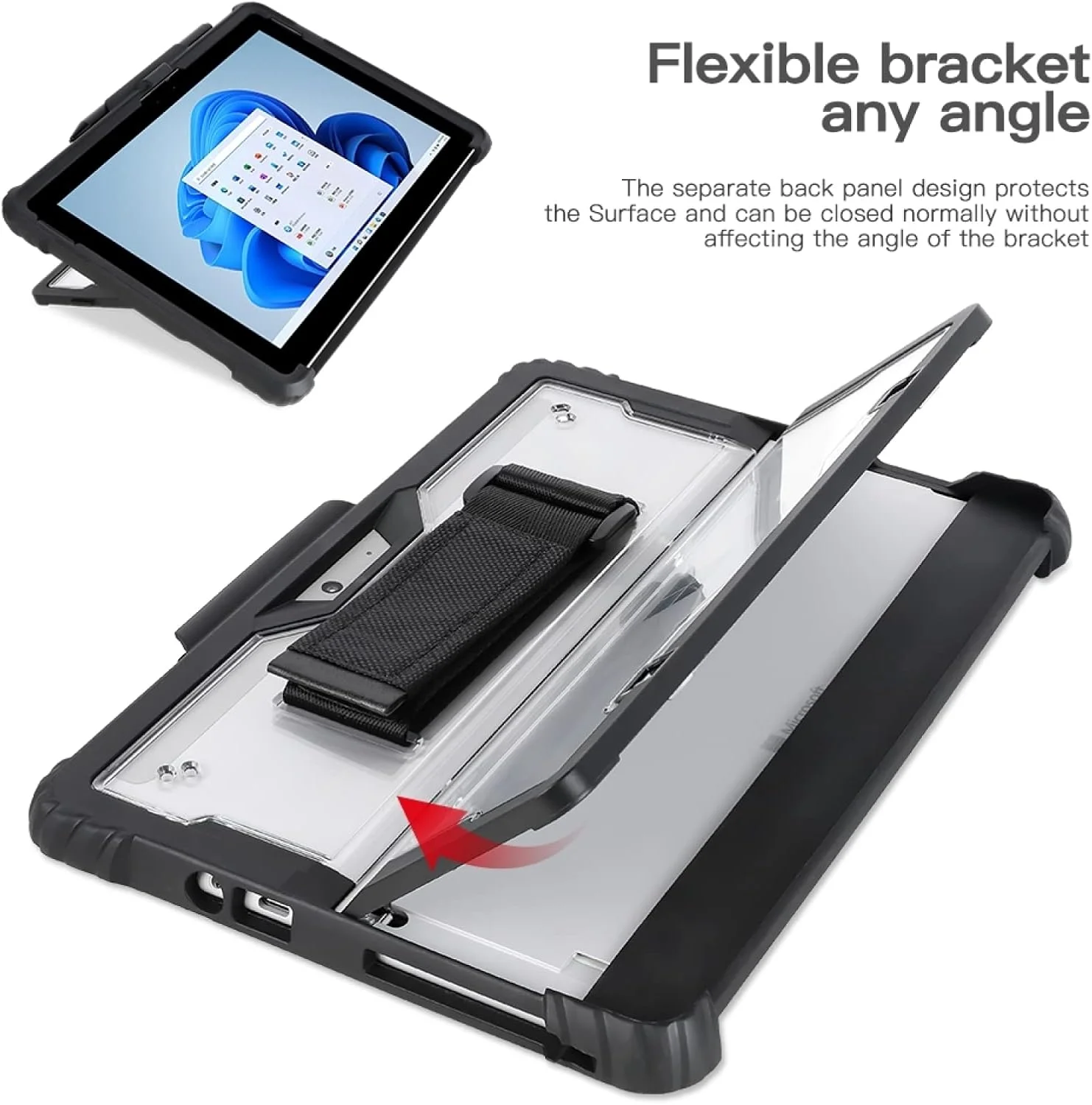 کاور لپتاپ شفاف آکریلیک ZZjingli برای Microsoft Surface Pro 9 همراه با بند شانه (مشکی) کاور لپتاپ شفاف آکریلیک ZZjingli برای Microsoft Surface Pro 9 همراه با بند شانه (مشکی)