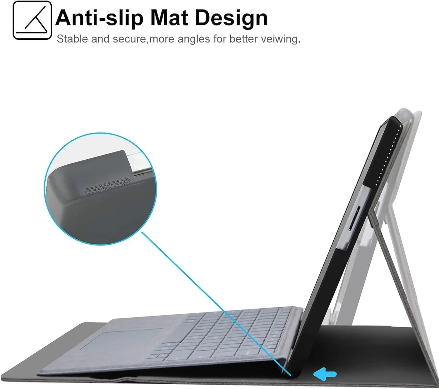 کاور محافظ تبلت سرفیس پرو 9 مدل Gruattreay، سایز 13 اینچ، با قابلیت تنظیم زاویه دید و دارای جای قلم کاور محافظ تبلت سرفیس پرو 9 مدل Gruattreay، سایز 13 اینچ، با قابلیت تنظیم زاویه دید و دارای جای قلم