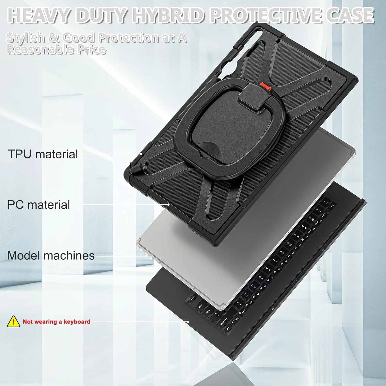 کاور تبلت ضد ضربه سازگار با تبلت سامسونگ گلکسی تب S8 Ultra 14.6 اینچ 2022 X900/X906، قاب محافظ ناهموار با پایه، جای مداد، دسته و محافظ سپر، مناسب برای خانه کاور تبلت ضد ضربه سازگار با تبلت سامسونگ گلکسی تب S8 Ultra 14.6 اینچ 2022 X900/X906، قاب محافظ ناهموار با پایه، جای مداد، دسته و محافظ سپر، مناسب برای خانه