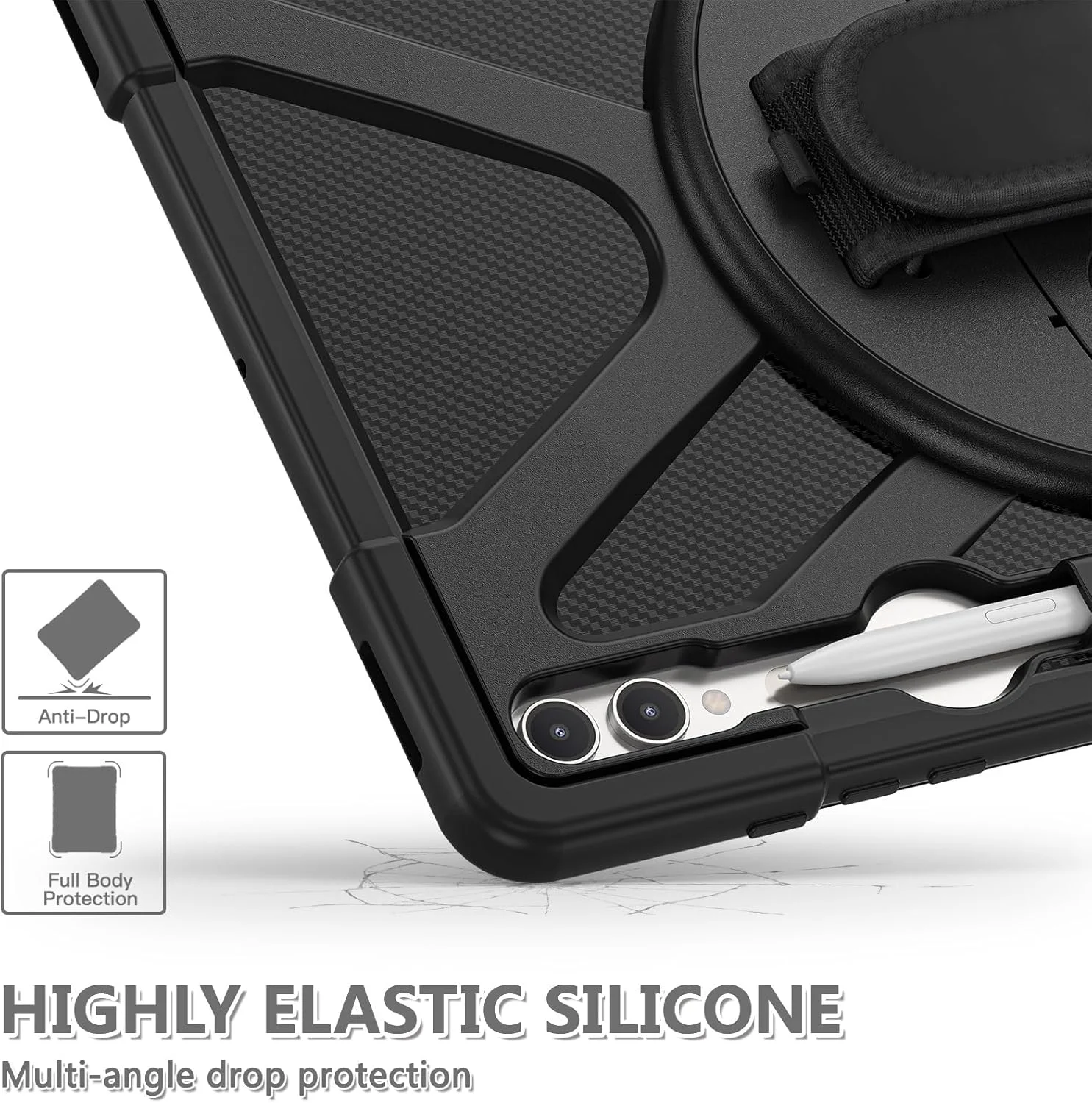 کاور تبلت سازگار با تبلت سامسونگ گلکسی تب S9 Ultra 2023 X910 - کاور محافظ بادوام با پایه چرخان، پایه دسته دار، ضربه گیر و محافظ تبلت برای منزل کاور تبلت سازگار با تبلت سامسونگ گلکسی تب S9 Ultra 2023 X910 - کاور محافظ بادوام با پایه چرخان، پایه دسته دار، ضربه گیر و محافظ تبلت برای منزل