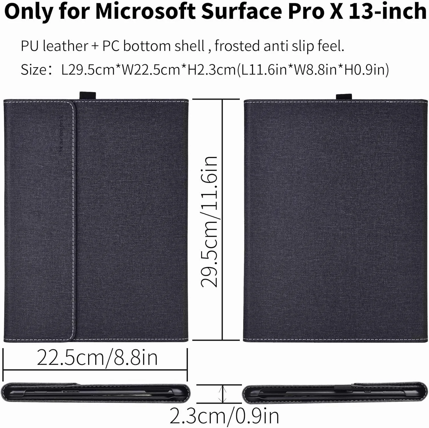 کیف محافظ فوروبار سرفیس پرو ایکس - مناسب برای کیبورد و پایه، روکش چرمی PU با کیفیت عالی و قابلیت تنظیم زاویه دید چندگانه برای سرفیس پرو ایکس 2019/2020 (مخصوص سرفیس پرو ایکس، مشکی) کیف محافظ فوروبار سرفیس پرو ایکس - مناسب برای کیبورد و پایه، روکش چرمی PU با کیفیت عالی و قابلیت تنظیم زاویه دید چندگانه برای سرفیس پرو ایکس 2019/2020 (مخصوص سرفیس پرو ایکس، مشکی)