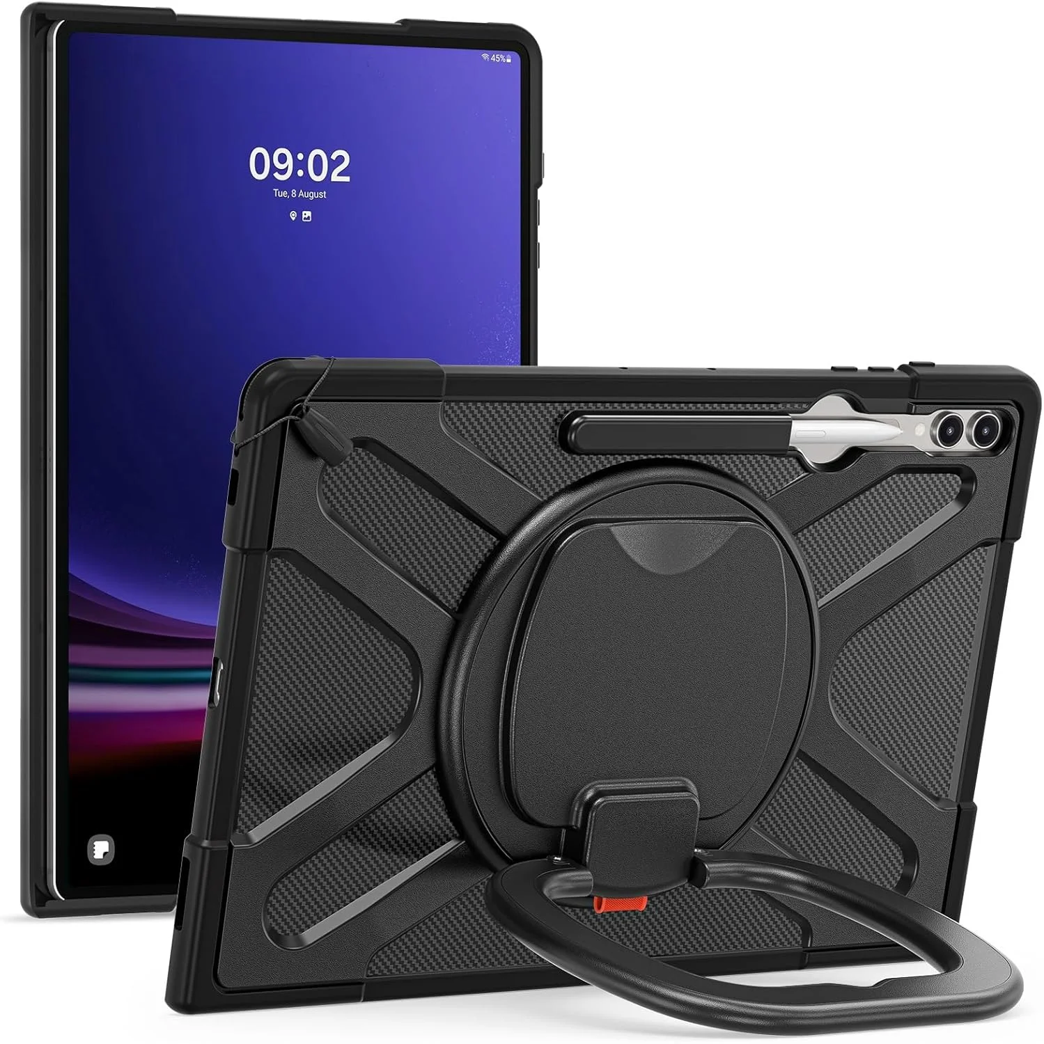 کاور تبلت ضد ضربه سازگار با تبلت سامسونگ گلکسی تب S10 Ultra 2024 X920، قاب محافظ بادوام با پایه، جای مداد، دسته و محافظ سپر، مناسب برای تبلت در خانه کاور تبلت ضد ضربه سازگار با تبلت سامسونگ گلکسی تب S10 Ultra 2024 X920، قاب محافظ بادوام با پایه، جای مداد، دسته و محافظ سپر، مناسب برای تبلت در خانه