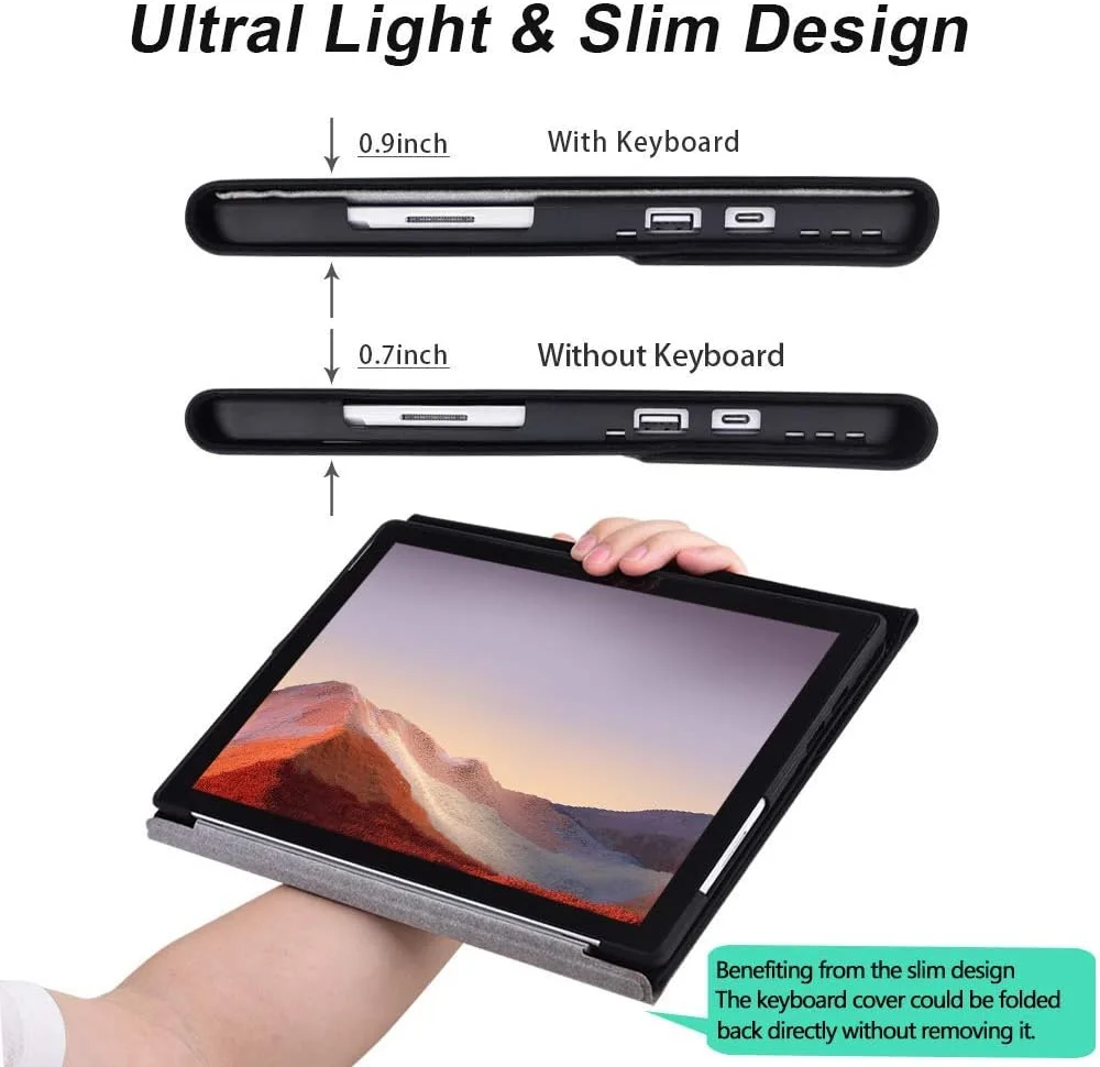 xisiciao Case for Surface Pro 7 Plus/Pro 7 / Pro 6 / Pro 5 / Pro 4 with Stylus Holder, Multiple Angle Polyester Slim Lightweight Cover, Compatible with Type Cover Keyboard xisiciao Case for Surface Pro 7 Plus/Pro 7 / Pro 6 / Pro 5 / Pro 4 with Stylus Holder, Multiple Angle Polyester Slim Lightweight Cover, Compatible with Type Cover Keyboard