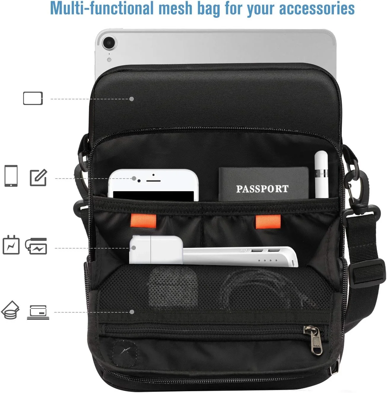 کیف آستین لپ تاپ و تبلت 12.9-13 اینچی FINPAC، کیف شانه ای اداری کیف آستین لپ تاپ و تبلت 12.9-13 اینچی FINPAC، کیف شانه ای اداری