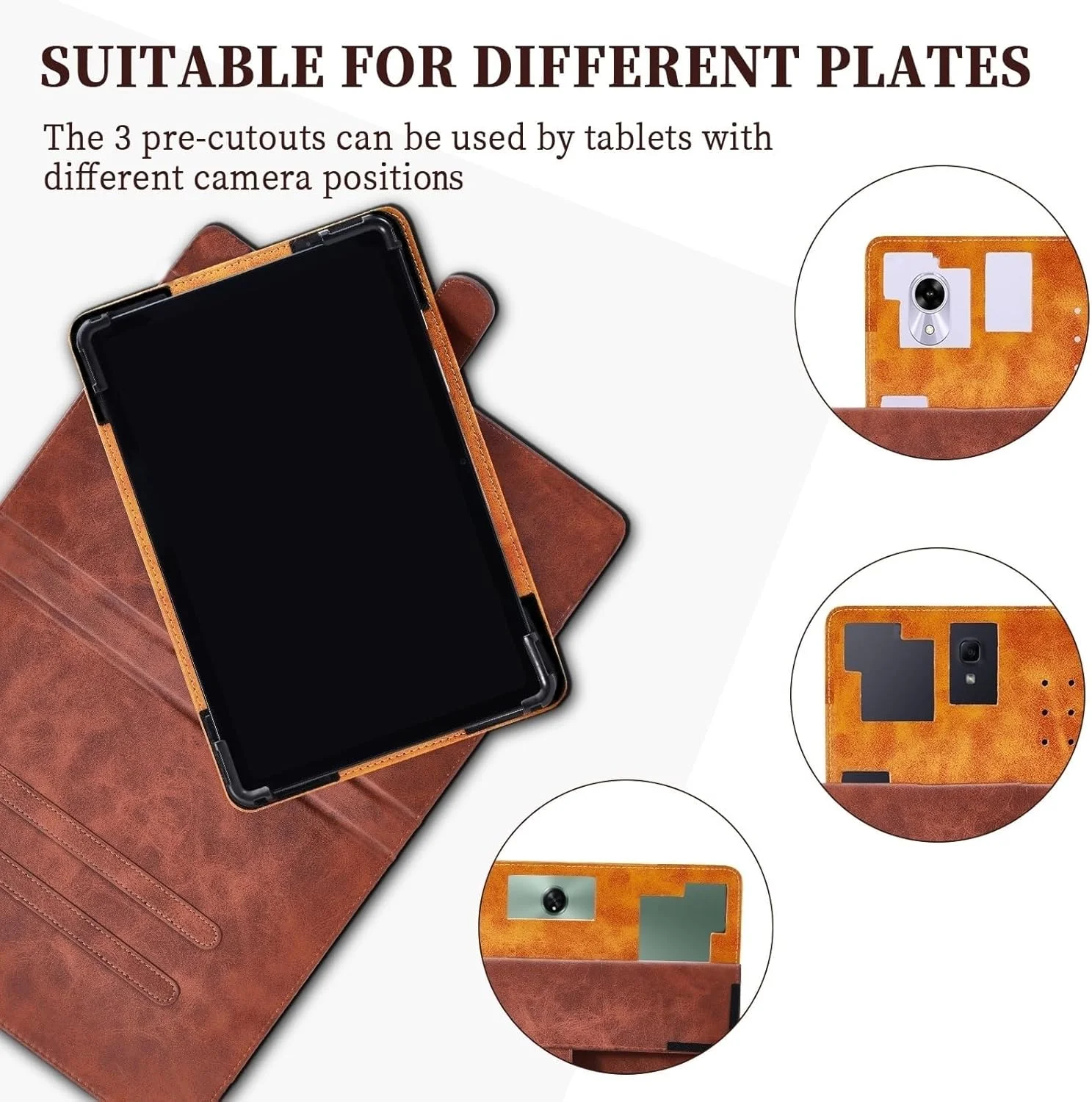 کیف تبلت مایکروسافت Surface Pro 7، چرخش 360 درجه، زوایای دید چندگانه، جلد چرمی PU، قهوه ای