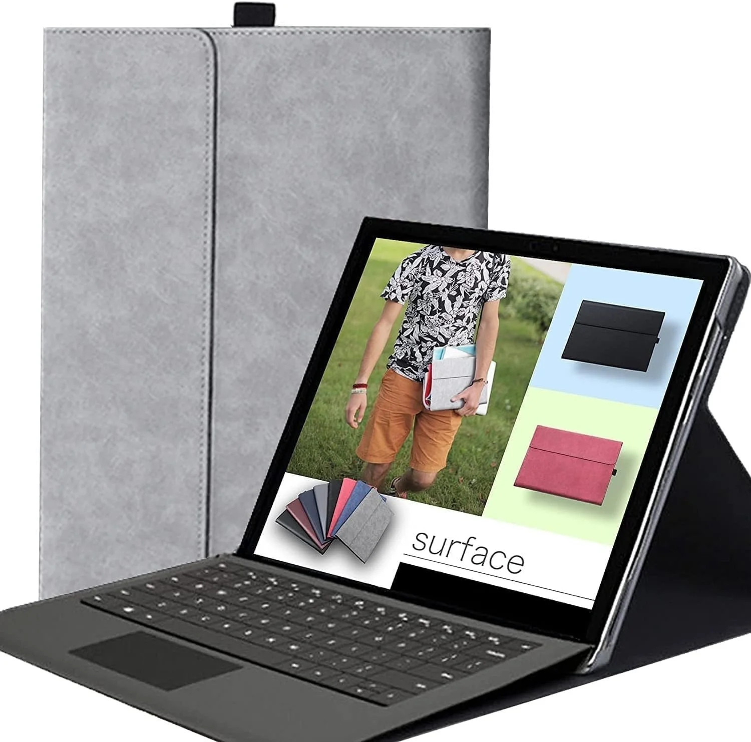 کاور محافظ تبلت سرفیس پرو ۱۲ اینچ ۲۰۲۵، کاور باریک تجاری چند زاویه ای با نگهدارنده قلم، قابلیت خواب/بیدار شدن خودکار، سازگار با کیبورد تایپ کاور (خاکستری، سرفیس پرو ۱۲) کاور محافظ تبلت سرفیس پرو ۱۲ اینچ ۲۰۲۵، کاور باریک تجاری چند زاویه ای با نگهدارنده قلم، قابلیت خواب/بیدار شدن خودکار، سازگار با کیبورد تایپ کاور (خاکستری، سرفیس پرو ۱۲)