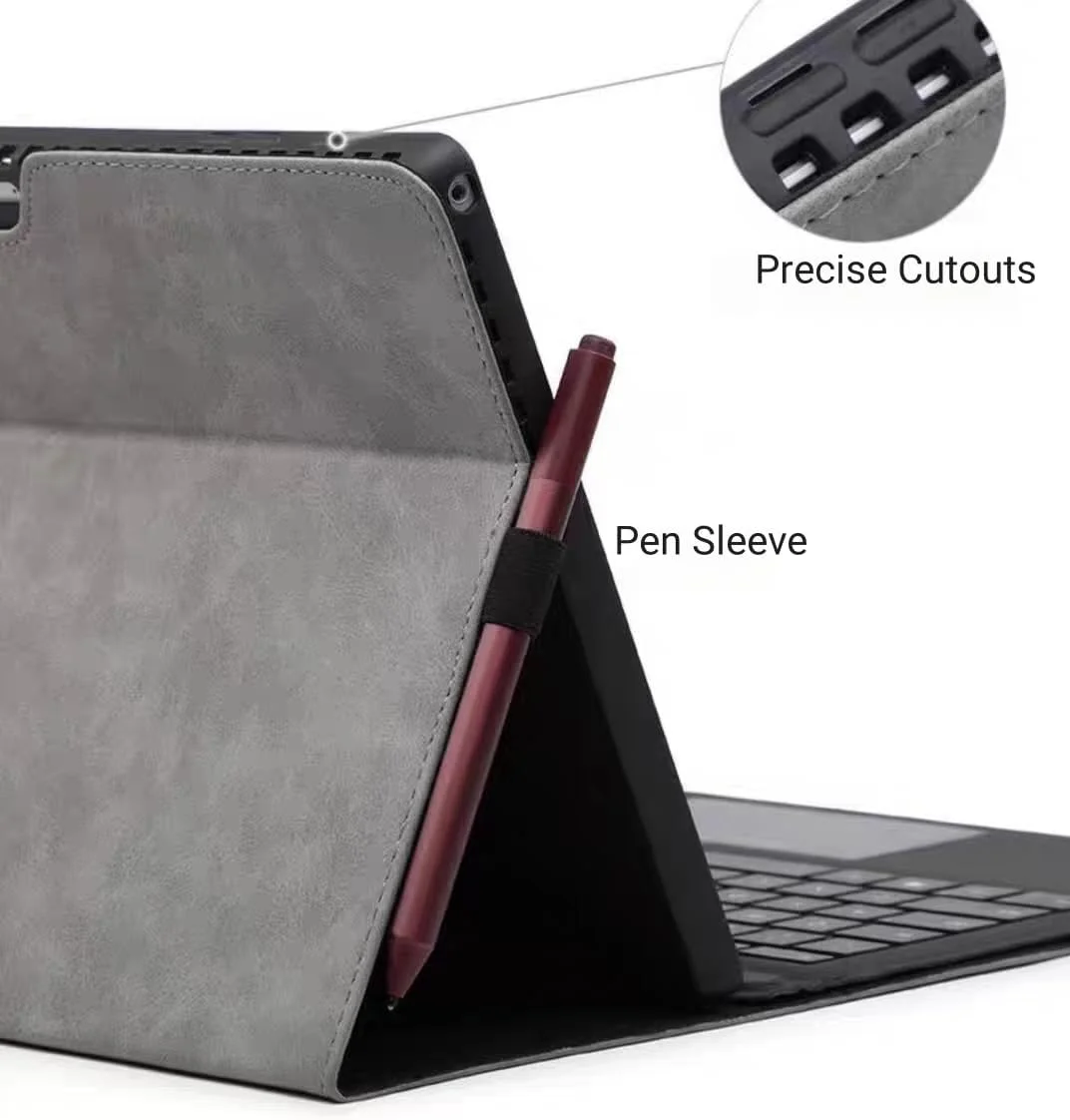 کاور محافظ تبلت سرفیس پرو ۱۲ اینچ ۲۰۲۵، کاور باریک تجاری چند زاویه ای با نگهدارنده قلم، قابلیت خواب/بیدار شدن خودکار، سازگار با کیبورد تایپ کاور (خاکستری، سرفیس پرو ۱۲) کاور محافظ تبلت سرفیس پرو ۱۲ اینچ ۲۰۲۵، کاور باریک تجاری چند زاویه ای با نگهدارنده قلم، قابلیت خواب/بیدار شدن خودکار، سازگار با کیبورد تایپ کاور (خاکستری، سرفیس پرو ۱۲)