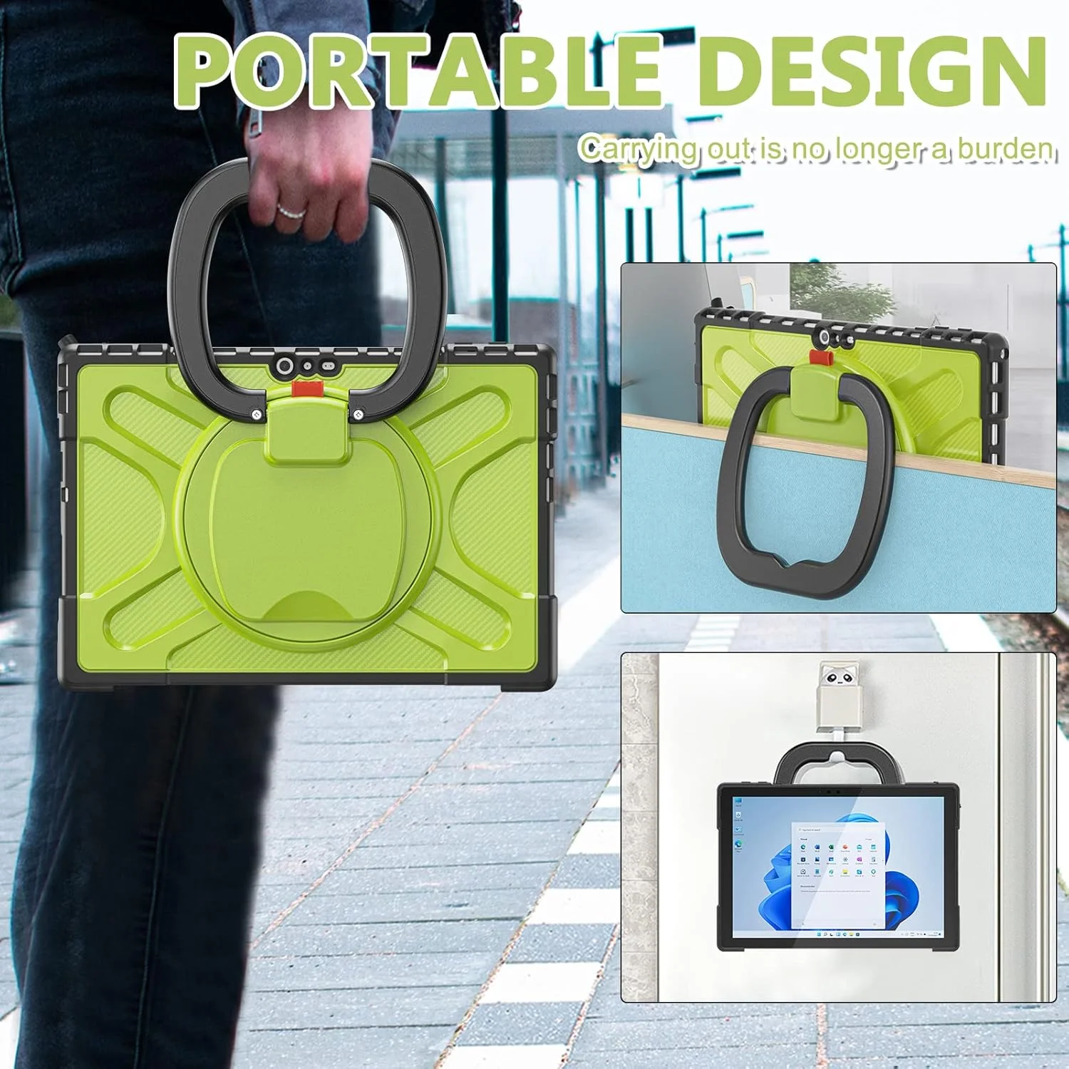 کیف ZXHYliang برای مایکروسافت Surface Pro 7 / Pro 6 / Pro 5 / Pro 4: با پایه نگهدارنده مقاوم در برابر ضربه، سازگار با کیبورد Type Cover. (زرد سبز) کیف ZXHYliang برای مایکروسافت Surface Pro 7 / Pro 6 / Pro 5 / Pro 4: با پایه نگهدارنده مقاوم در برابر ضربه، سازگار با کیبورد Type Cover. (زرد سبز)