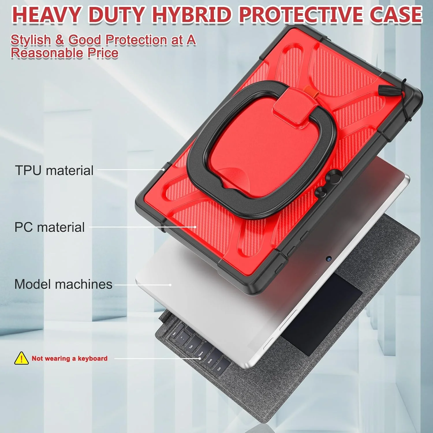 Tablet Protection Compatible with Microsoft Surface Go 4/ Surface Go 3/ Surface Go 2/ Surface Go 1 10.5inch Case Compatible with Type Cover Keyboard with Kickstand, Shockproof Rugged Protective Case t Tablet Protection Compatible with Microsoft Surface Go 4/ Surface Go 3/ Surface Go 2/ Surface Go 1 10.5inch Case Compatible with Type Cover Keyboard with Kickstand, Shockproof Rugged Protective Case t