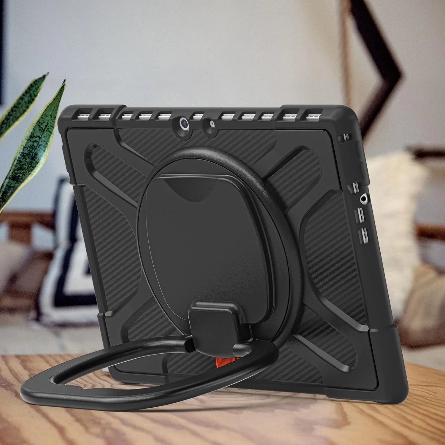 کیف محافظ ضد ضربه ZORSOME برای مایکروسافت Surface Pro 8 2021 13.0 اینچی، با دسته چرخان 360 درجه و پایه نگهدارنده، پوشش مقاوم و سنگین، [دارای پایه تاشو]، مشکی