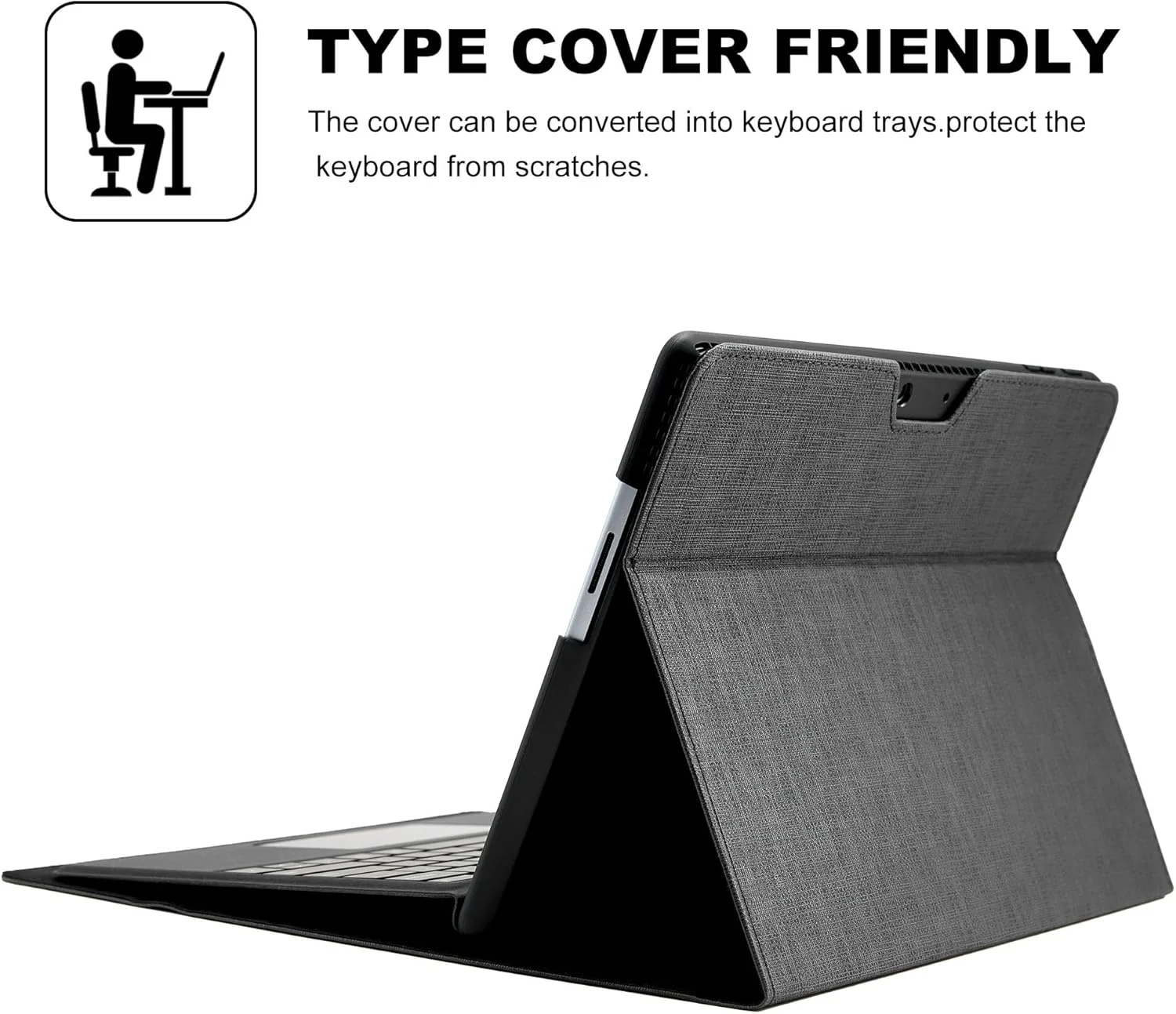 کیف محافظ چرمی Qymaksom برای مایکروسافت Surface Pro 9 ۱۳ اینچی (۲۰۲۲) با قابلیت تنظیم چند زاویه، سازگار با کاور کیبورد و دارای جای قلم، خاکستری کیف محافظ چرمی Qymaksom برای مایکروسافت Surface Pro 9 ۱۳ اینچی (۲۰۲۲) با قابلیت تنظیم چند زاویه، سازگار با کاور کیبورد و دارای جای قلم، خاکستری