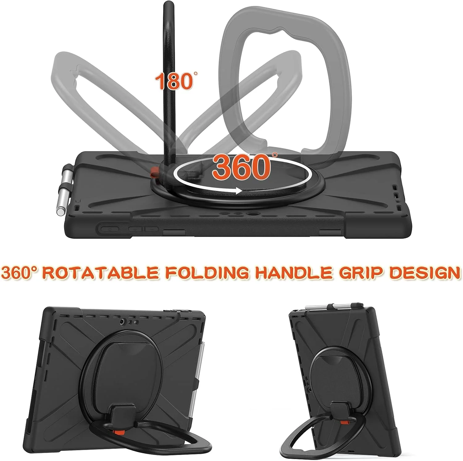 کاور محافظ ZXHYliang برای مایکروسافت Surface Pro 7 Plus/Pro 7 / Pro 6 / Pro 5 / Pro 4: ساختار 3 لایه، پوشش هیبریدی قابل حمل و ضد ضربه با نگهدارنده قلم و پایه چرخشی قلاب دار (مشکی) کاور محافظ ZXHYliang برای مایکروسافت Surface Pro 7 Plus/Pro 7 / Pro 6 / Pro 5 / Pro 4: ساختار 3 لایه، پوشش هیبریدی قابل حمل و ضد ضربه با نگهدارنده قلم و پایه چرخشی قلاب دار (مشکی)