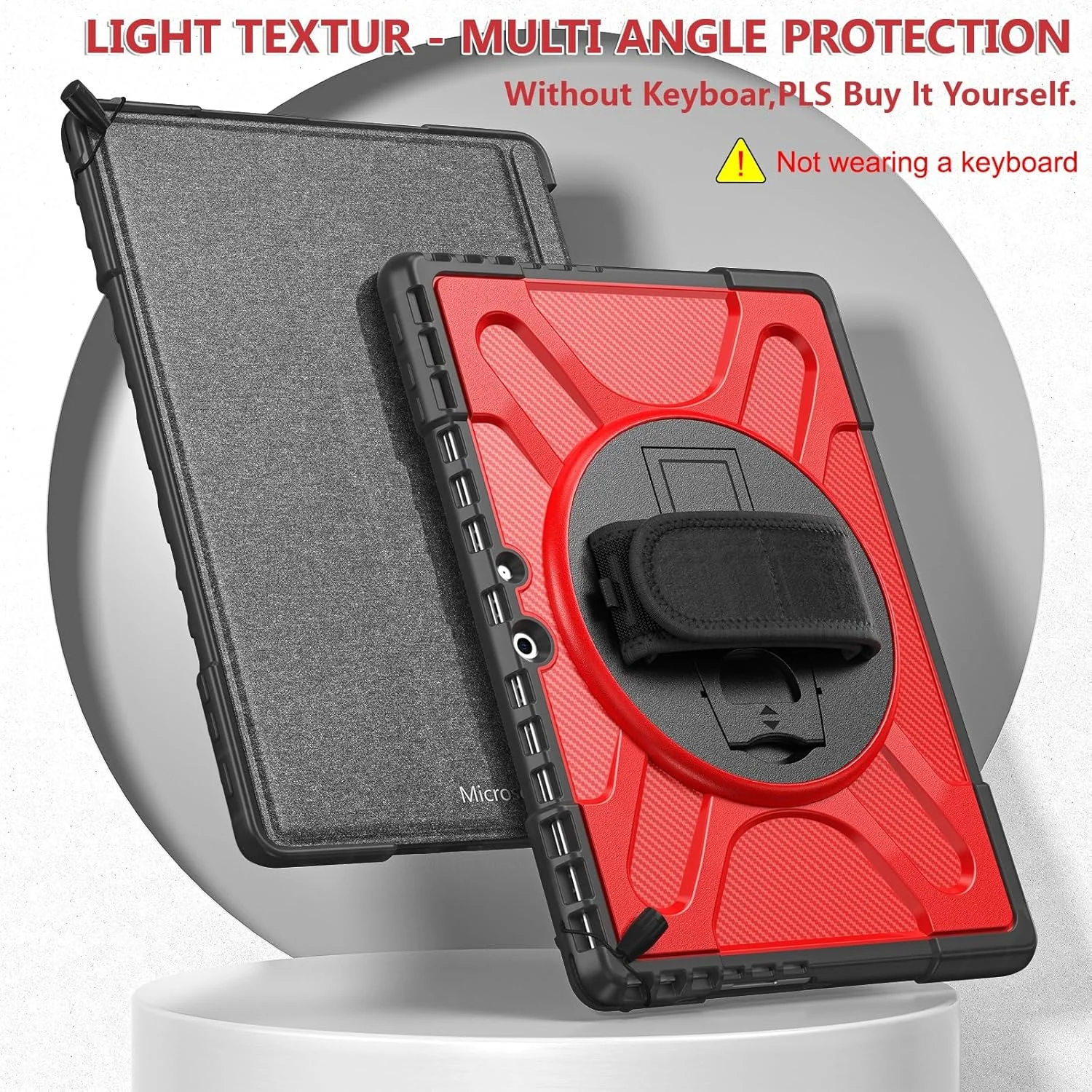 محافظ تبلت سازگار با مایکروسافت سرفیس پرو 11/پرو 10/پرو 9، قاب 13 اینچی با پایه 360 درجه، قاب محافظ ضد ضربه سازگار با S