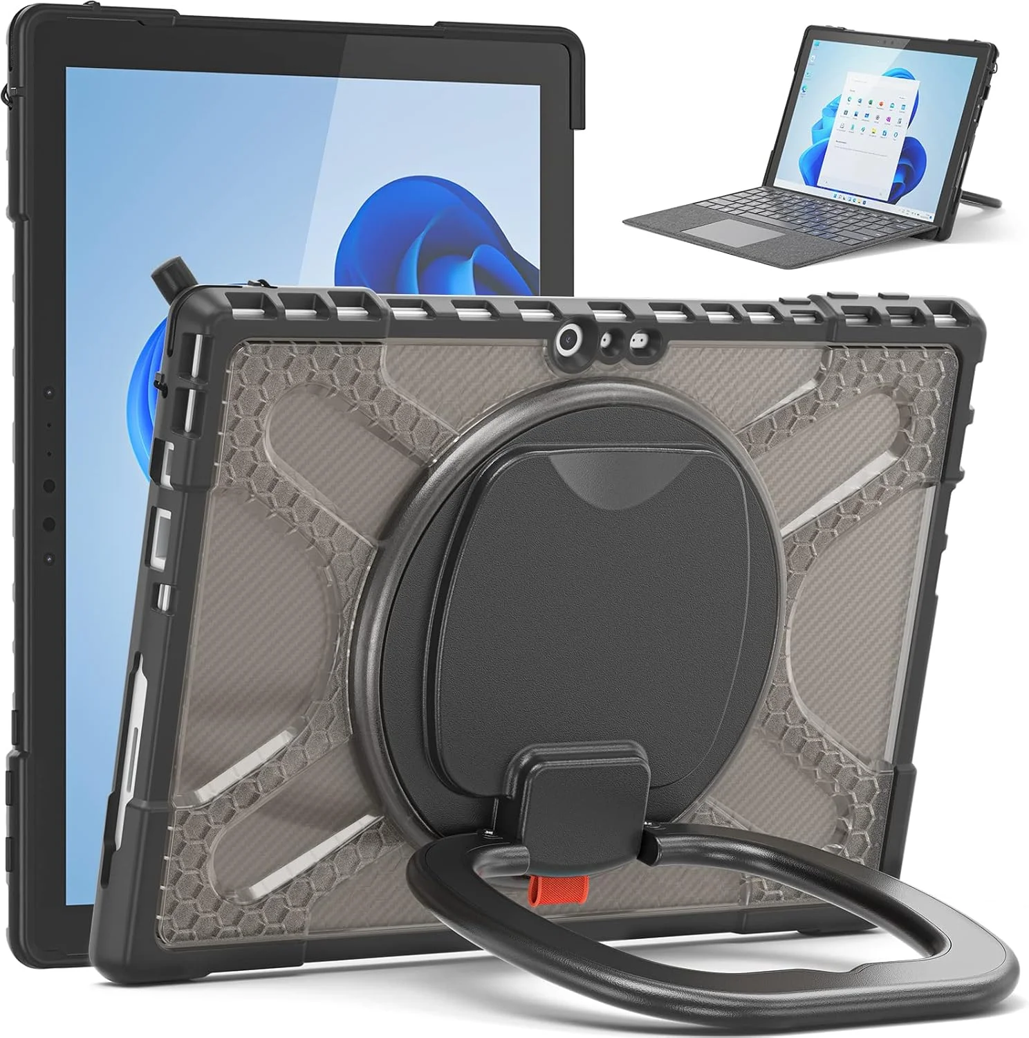 کیف ZXHYliang برای مایکروسافت Surface Pro 7 / Pro 6 / Pro 5 / Pro 4: با پایه نگهدارنده مقاوم در برابر ضربه، سازگار با صفحه کلید Type Cover. (قهوه ای تیره)