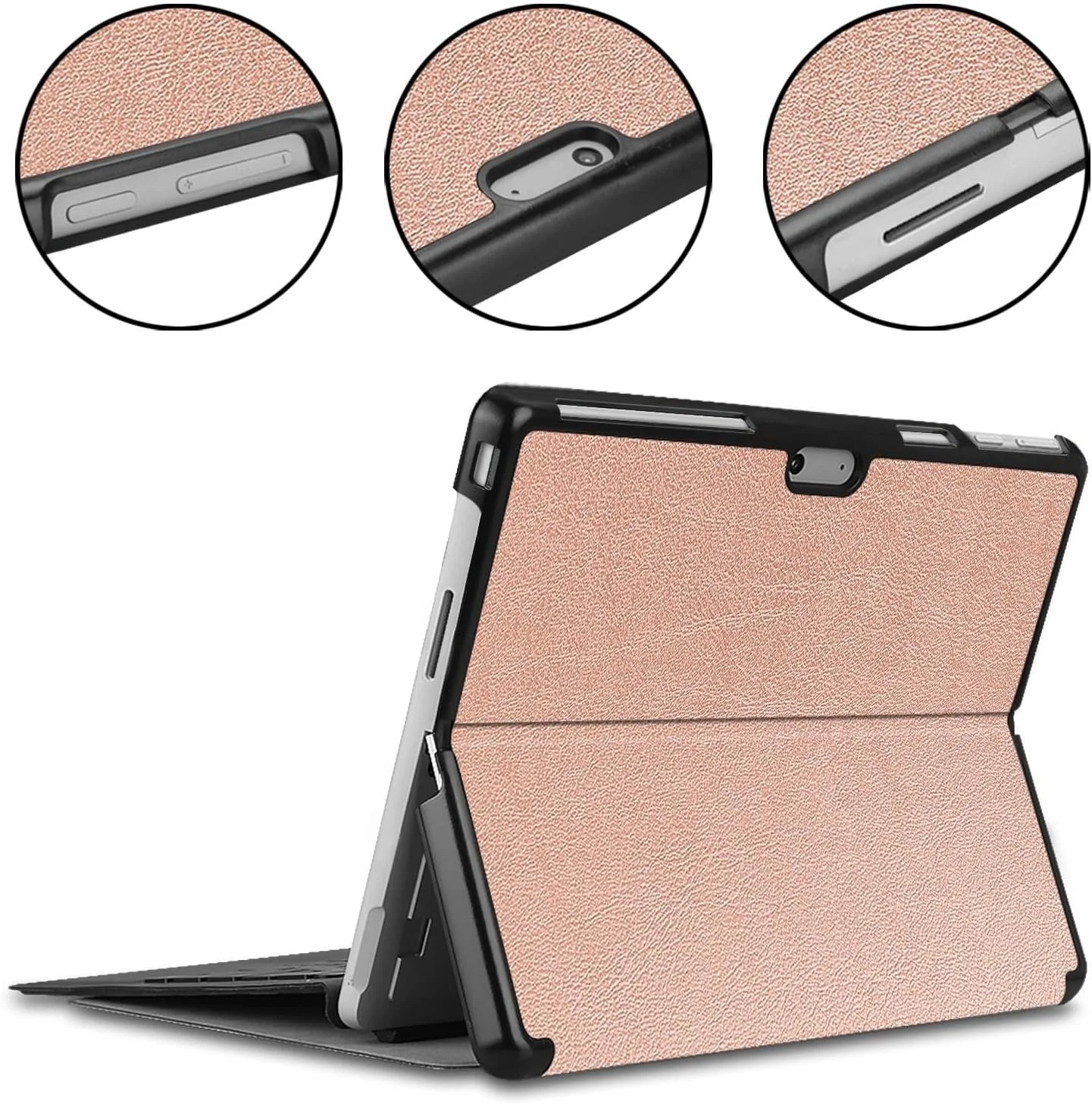 کیف محافظ تبلت سازگار با مایکروسافت Surface Pro 10 / Surface Pro 9 13 اینچ، کیف هوشمند سه تایی تبلت، قاب پشتی سخت PC، کیف باریک با زوایای دید چندگانه، پایه نگهدارنده، جلد محافظ Folio سخت