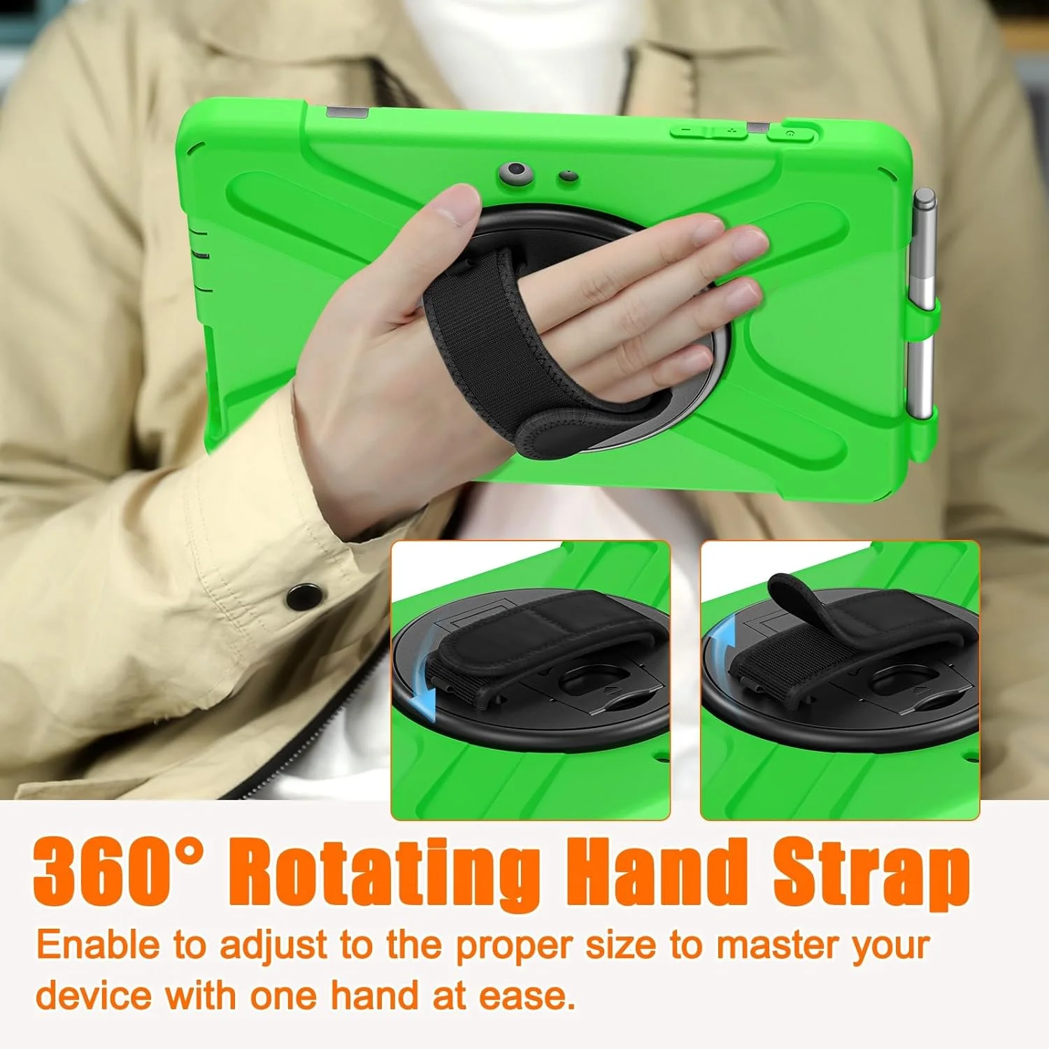 محافظ تبلت سازگار با مایکروسافت سرفیس گو 3 2021 / سرفیس گو 2 2020 / سرفیس گو 2018 / سرفیس گو 4، قاب محافظ ضد ضربه با نگهدارنده قلم و بند شانه