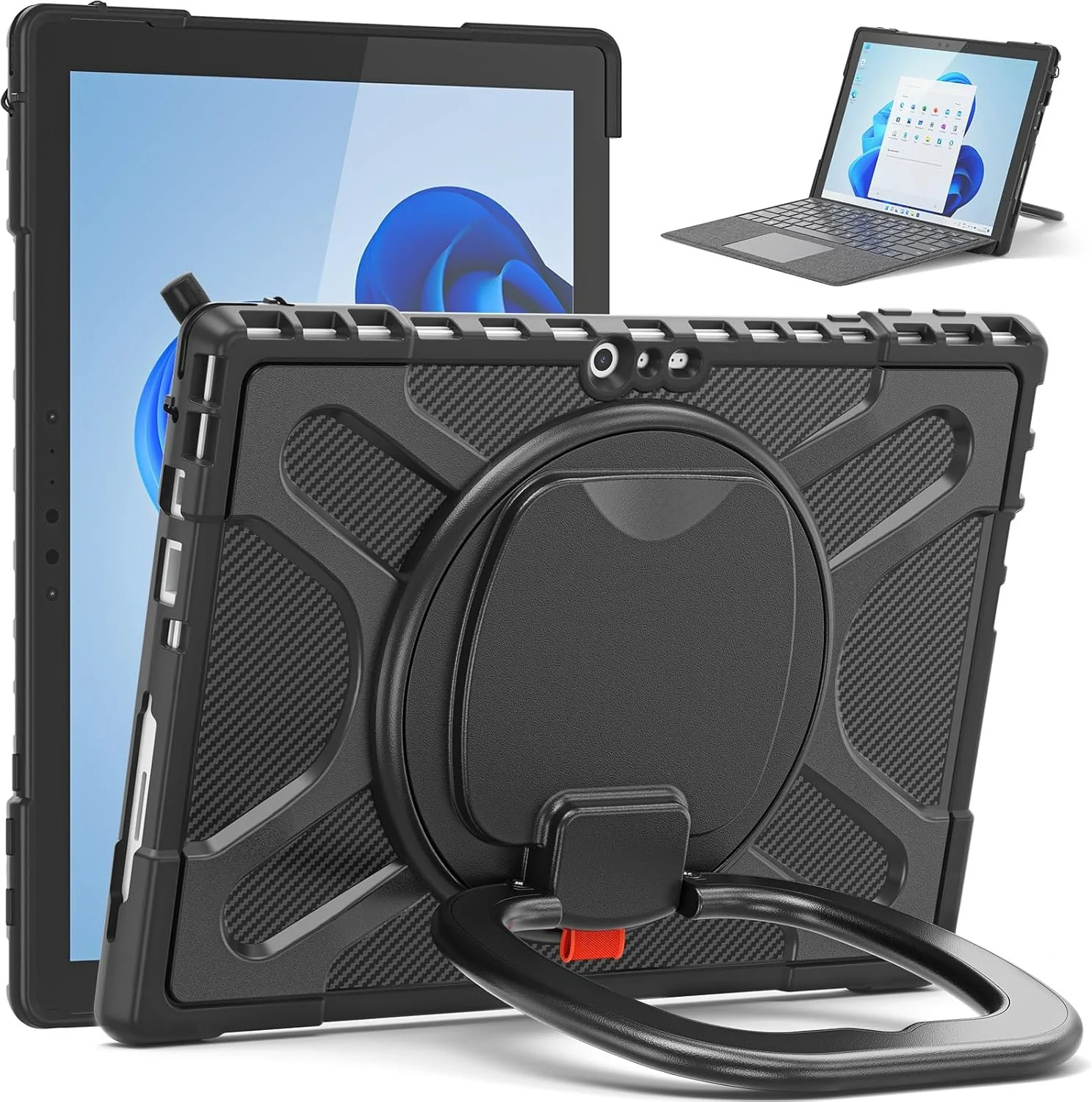 Tablet Protection Compatible with Microsoft Surface Pro 7/Pro 6/Pro 5/Pro 4/Pro 7+ Rotating Stand Case Compatible with Keyboard Type Cover with Stand, Heavy Duty Protective Case Proof