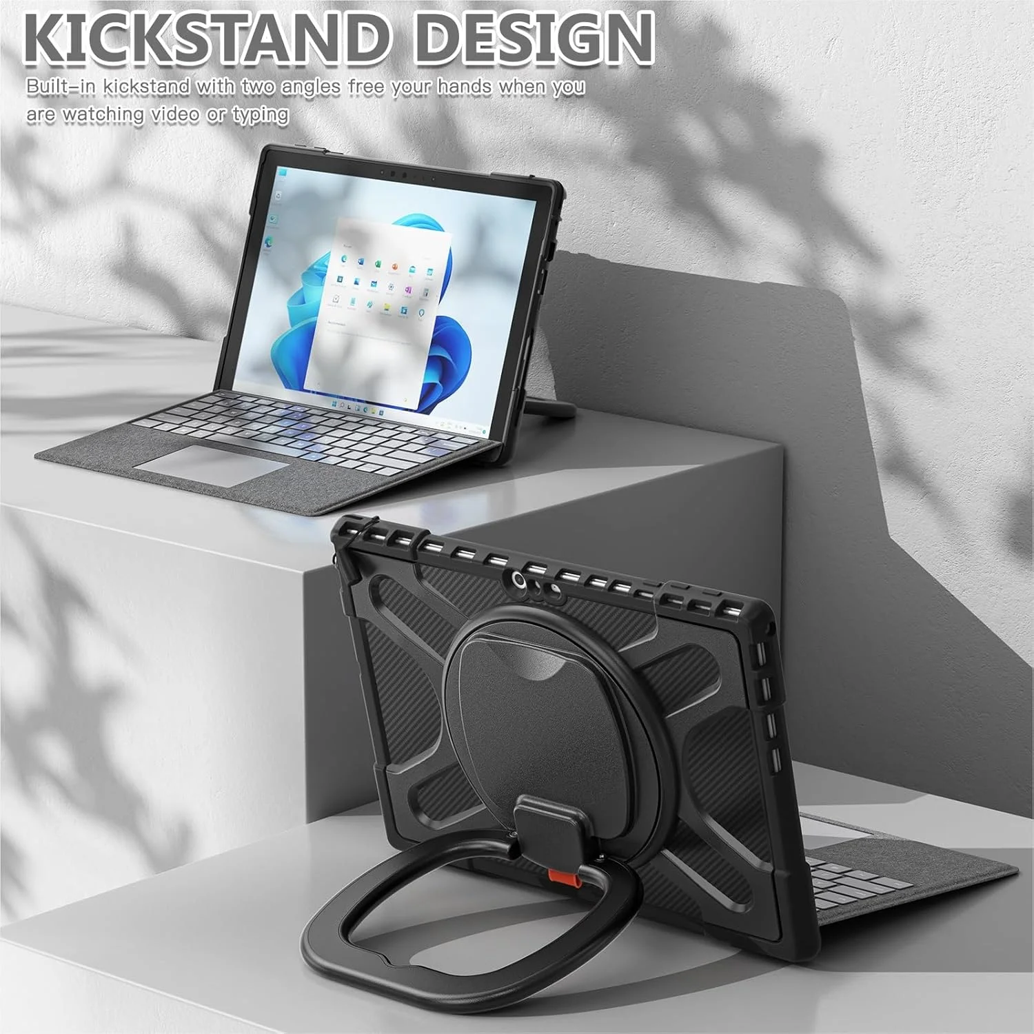 Tablet Protection Compatible with Microsoft Surface Pro 7/Pro 6/Pro 5/Pro 4/Pro 7+ Rotating Stand Case Compatible with Keyboard Type Cover with Stand, Heavy Duty Protective Case Proof Tablet Protection Compatible with Microsoft Surface Pro 7/Pro 6/Pro 5/Pro 4/Pro 7+ Rotating Stand Case Compatible with Keyboard Type Cover with Stand, Heavy Duty Protective Case Proof