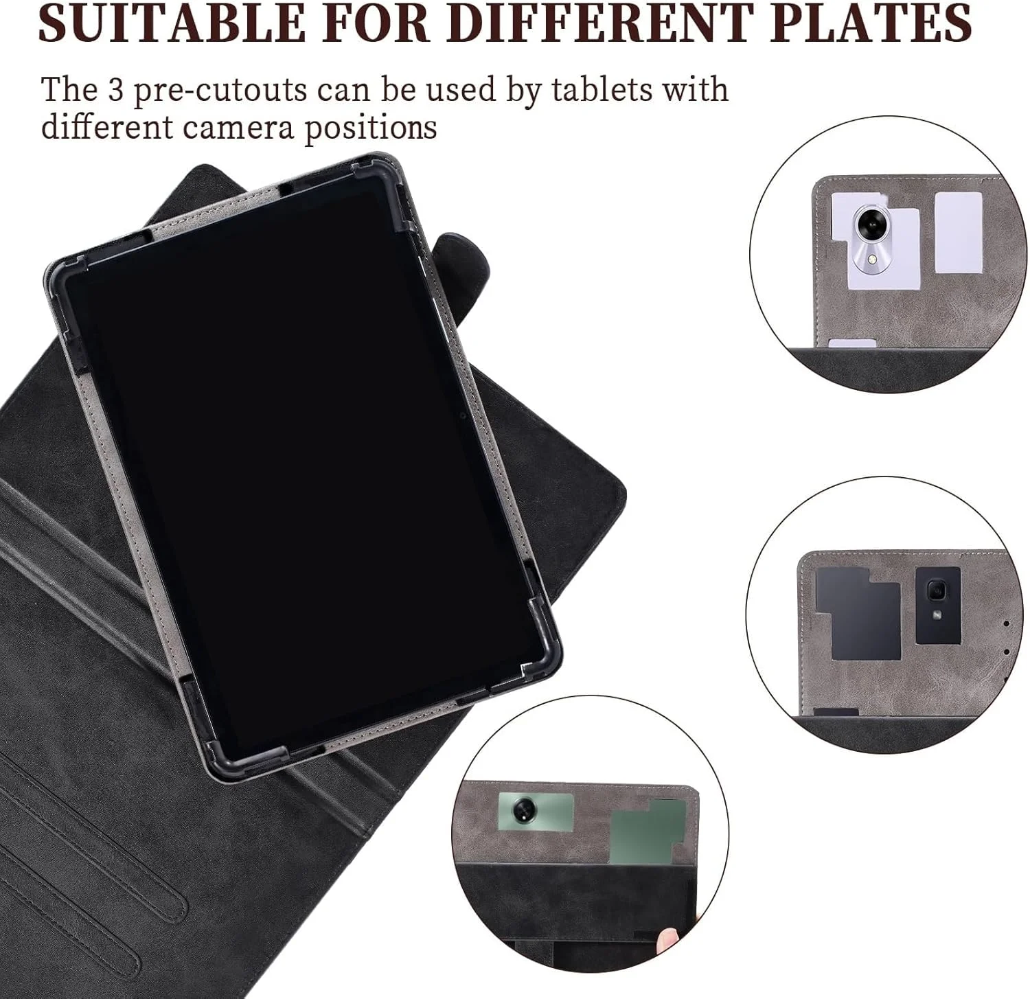 کیف تبلت مایکروسافت Surface Go 2، چرخش 360 درجه، زوایای دید چندگانه، جلد چرمی PU، مشکی