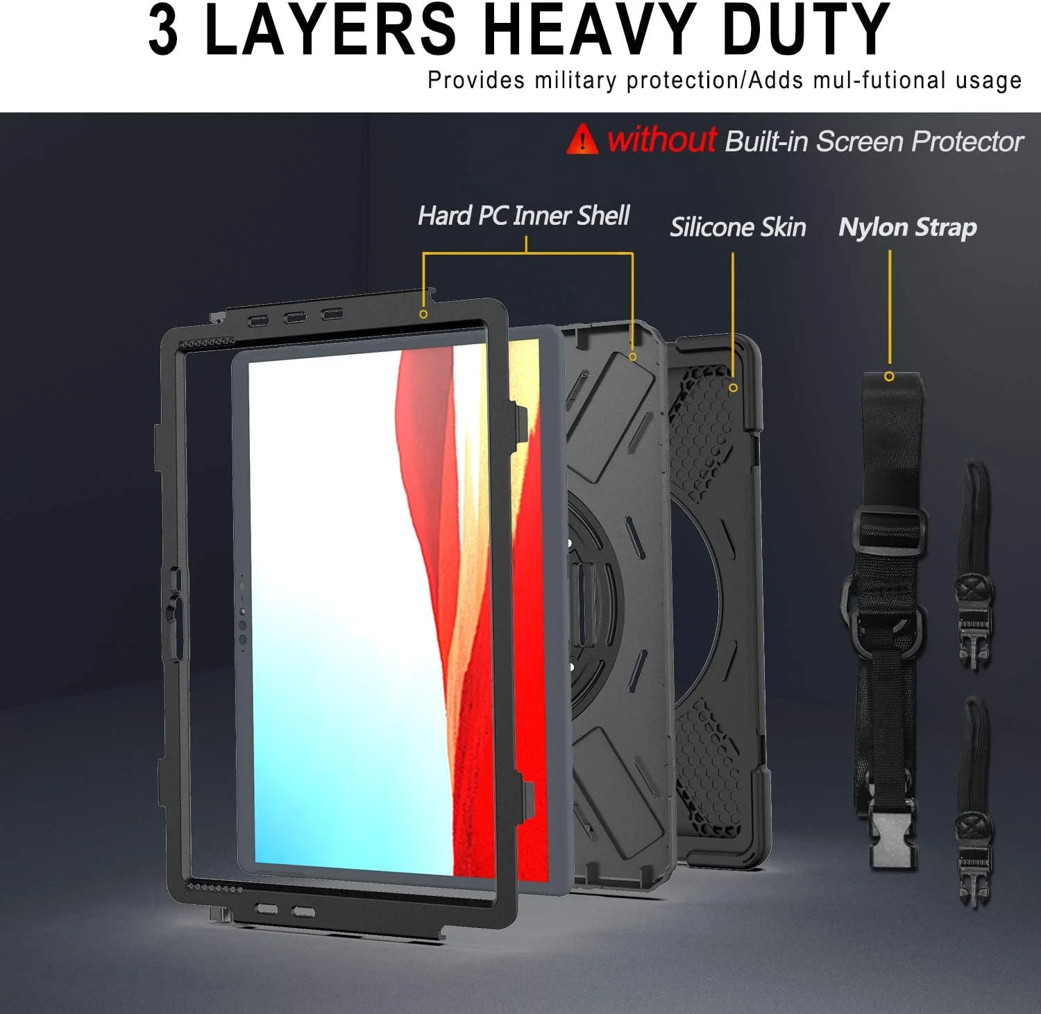 کاور مقاوم FONREST برای مایکروسافت Surface Pro X (2020/2019) با پایه تاشو، نگهدارنده قلم، قاب ضد ضربه هیبریدی 13 اینچی با دستگیره چرخشی 360 درجه و بند شانه (مشکی) کاور مقاوم FONREST برای مایکروسافت Surface Pro X (2020/2019) با پایه تاشو، نگهدارنده قلم، قاب ضد ضربه هیبریدی 13 اینچی با دستگیره چرخشی 360 درجه و بند شانه (مشکی)