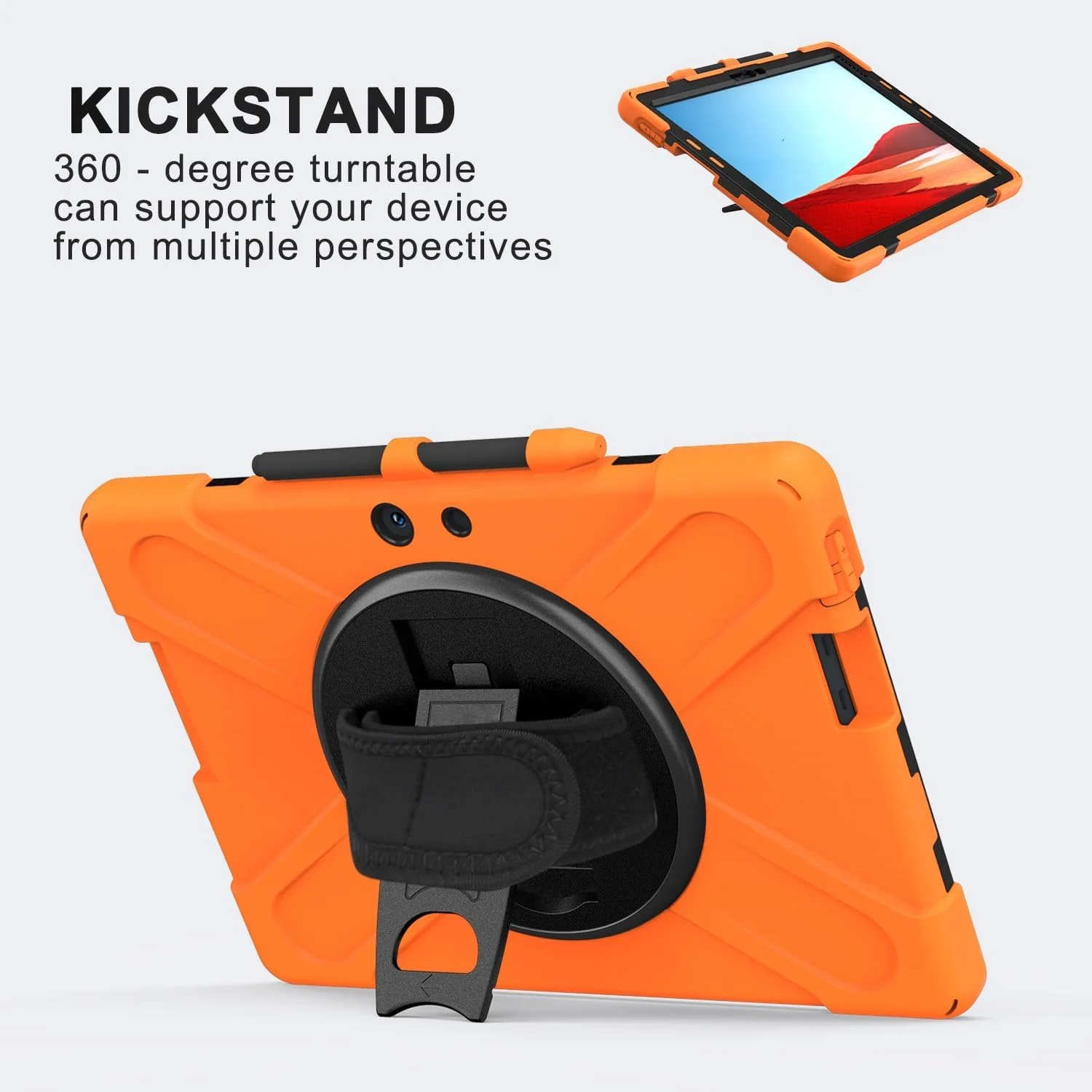 محافظ تبلت سازگار با کیس 13 اینچی مایکروسافت سرفیس پرو X، محافظ مقاوم در برابر ضربه و افتادن با قابلیت نگهداری قلم، کاور محافظ بند شانه ای برای تبلت سیلیکونی کودکان محافظ تبلت سازگار با کیس 13 اینچی مایکروسافت سرفیس پرو X، محافظ مقاوم در برابر ضربه و افتادن با قابلیت نگهداری قلم، کاور محافظ بند شانه ای برای تبلت سیلیکونی کودکان