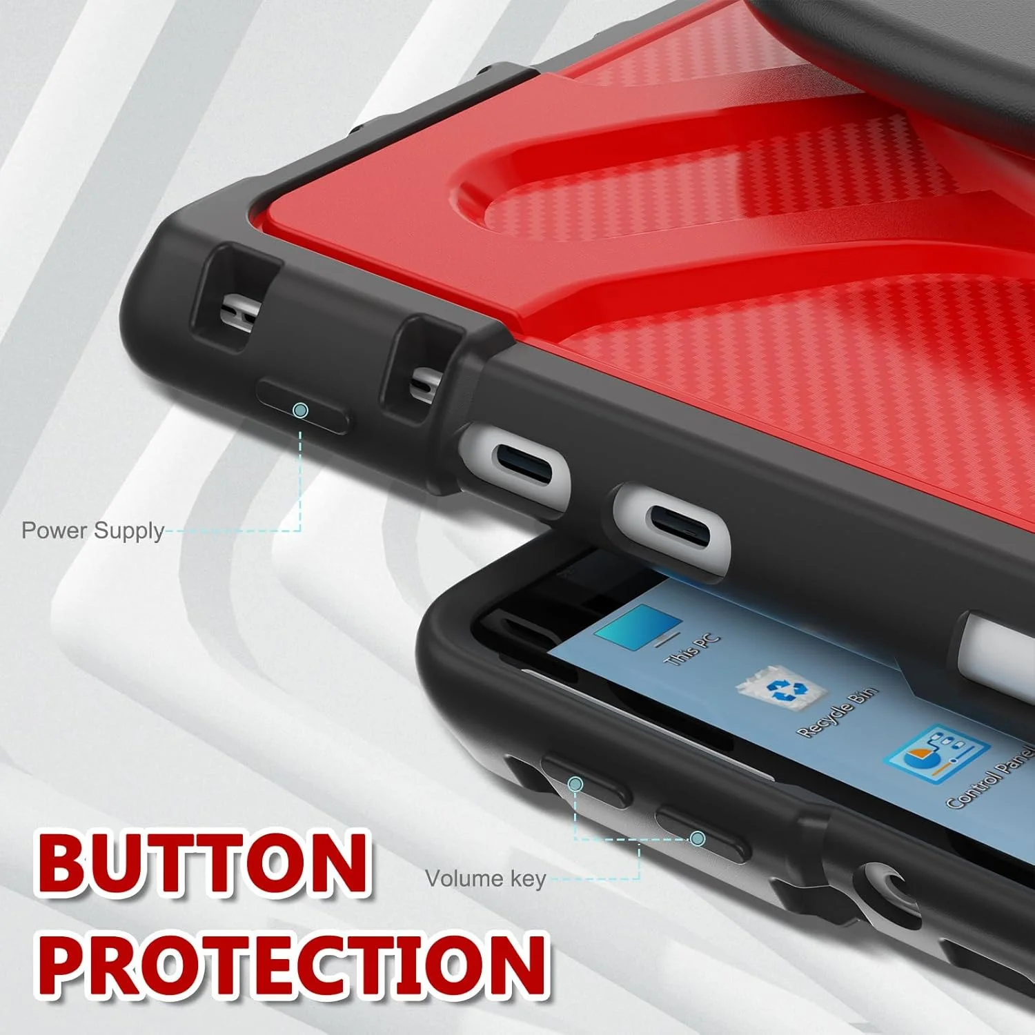 کاور محافظ اس ال ال ام وای وای ایکس برای مایکروسافت سرفیس گو 4/گو 3/گو 2 با صفحه نمایش 10.5 اینچ، کاور ضد ضربه چرخشی 360 درجه با دسته، سازگار با کیبورد تایپ کاور (قرمز) کاور محافظ اس ال ال ام وای وای ایکس برای مایکروسافت سرفیس گو 4/گو 3/گو 2 با صفحه نمایش 10.5 اینچ، کاور ضد ضربه چرخشی 360 درجه با دسته، سازگار با کیبورد تایپ کاور (قرمز)