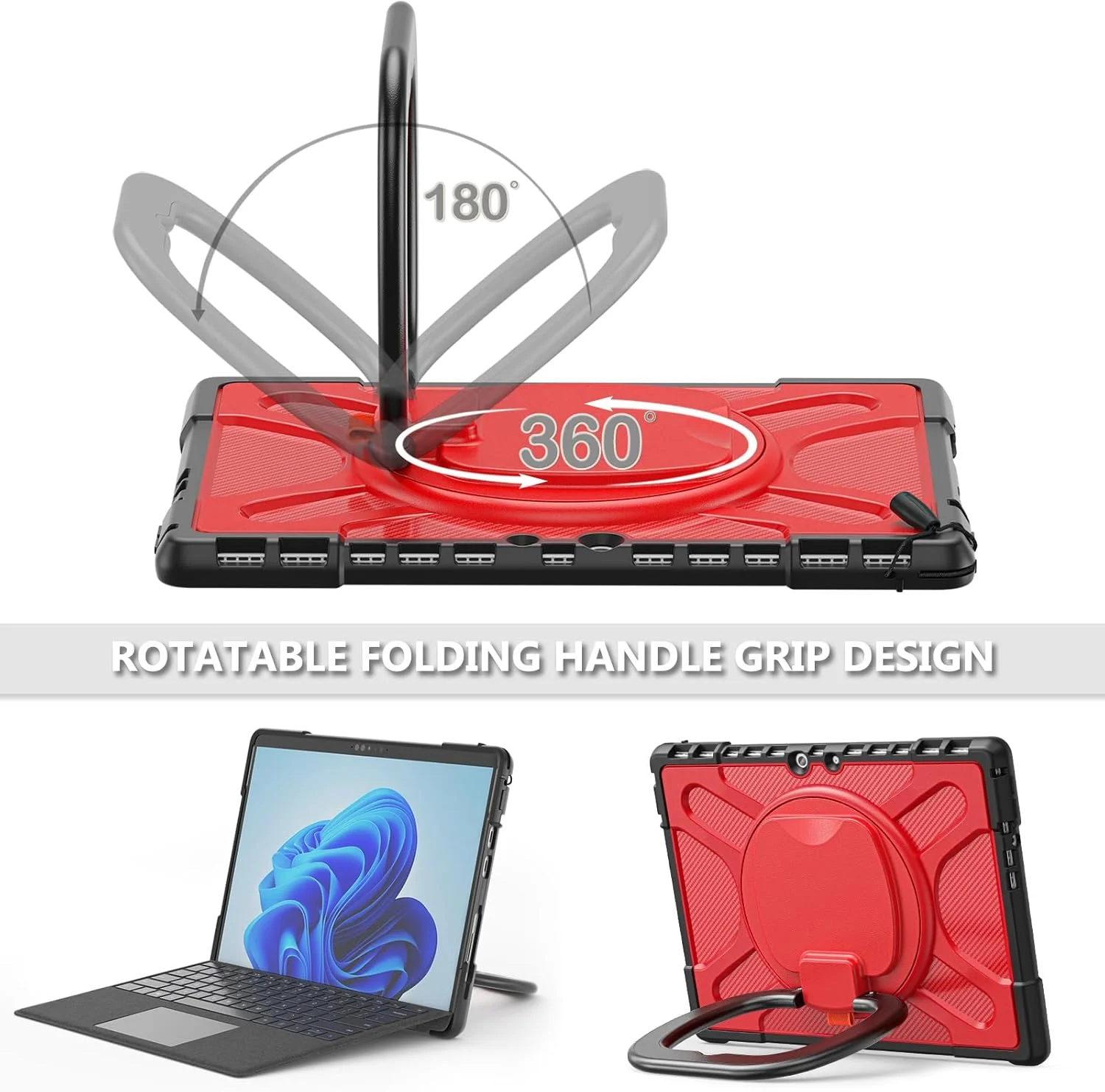 کاور محافظ اس ال ال ام وای وای ایکس برای مایکروسافت سرفیس گو 4/گو 3/گو 2 با صفحه نمایش 10.5 اینچ، کاور ضد ضربه چرخشی 360 درجه با دسته، سازگار با کیبورد تایپ کاور (قرمز) کاور محافظ اس ال ال ام وای وای ایکس برای مایکروسافت سرفیس گو 4/گو 3/گو 2 با صفحه نمایش 10.5 اینچ، کاور ضد ضربه چرخشی 360 درجه با دسته، سازگار با کیبورد تایپ کاور (قرمز)