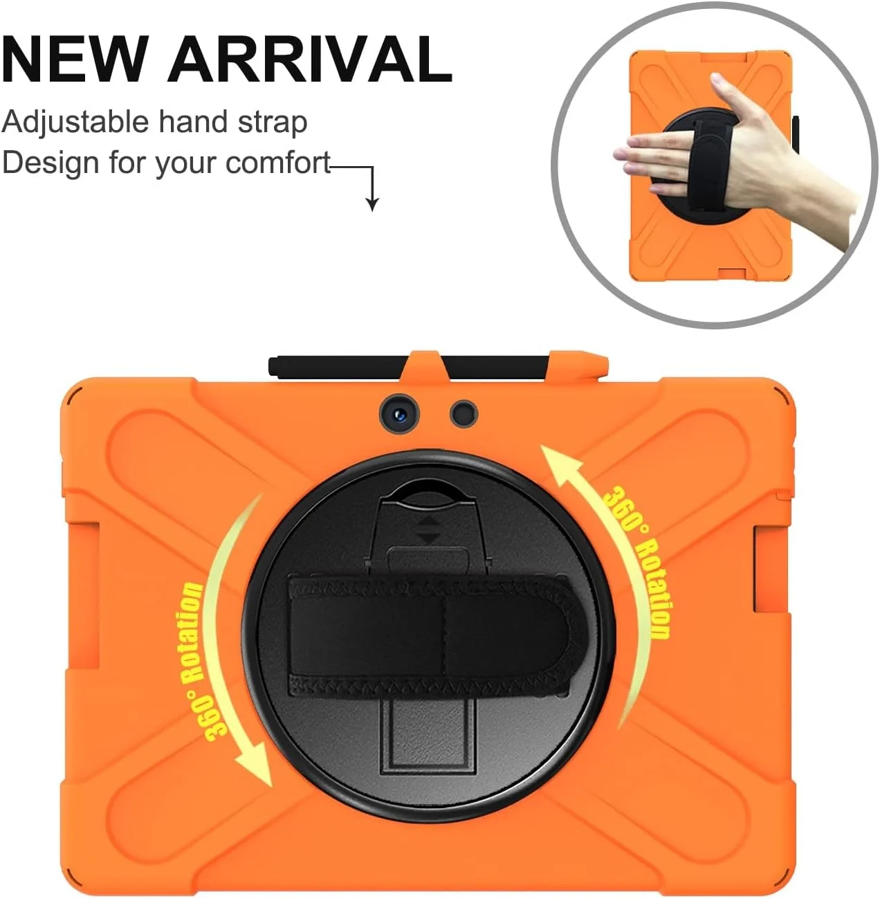 محافظ تبلت سازگار با کیس 13 اینچی مایکروسافت سرفیس پرو X، محافظ مقاوم در برابر ضربه و افتادن با قابلیت نگهداری قلم، کاور محافظ بند شانه ای برای تبلت سیلیکونی کودکان محافظ تبلت سازگار با کیس 13 اینچی مایکروسافت سرفیس پرو X، محافظ مقاوم در برابر ضربه و افتادن با قابلیت نگهداری قلم، کاور محافظ بند شانه ای برای تبلت سیلیکونی کودکان