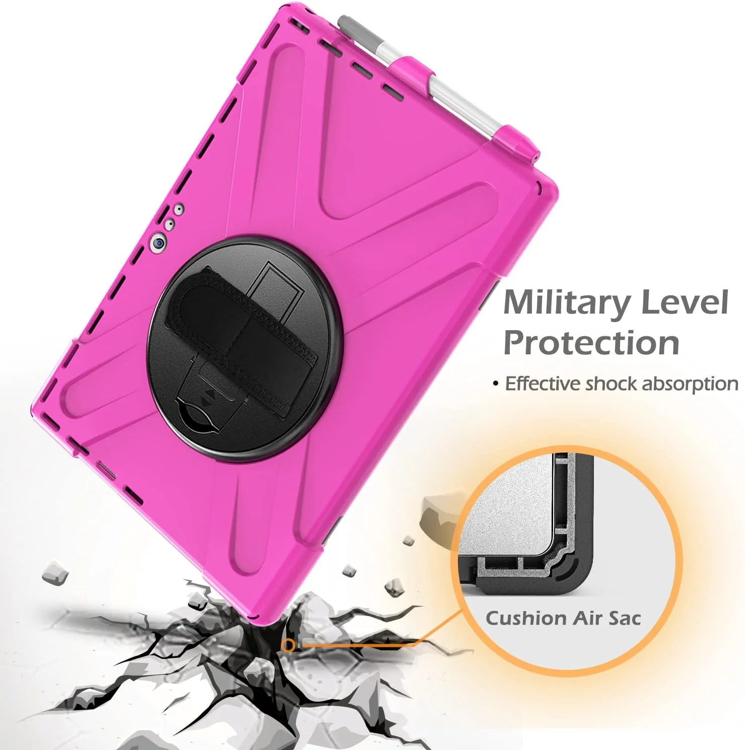 کیف ZXHYliang برای مایکروسافت Surface Pro 7 Plus/Pro 7 / Pro 6 / Pro 5 / Pro 4: دارای جای قلم، کاور هیبریدی قابل حمل و ضد ضربه با دسته چرخان قلاب و حلقه ای و بند شانه. (قرمز گل رز) کیف ZXHYliang برای مایکروسافت Surface Pro 7 Plus/Pro 7 / Pro 6 / Pro 5 / Pro 4: دارای جای قلم، کاور هیبریدی قابل حمل و ضد ضربه با دسته چرخان قلاب و حلقه ای و بند شانه. (قرمز گل رز)