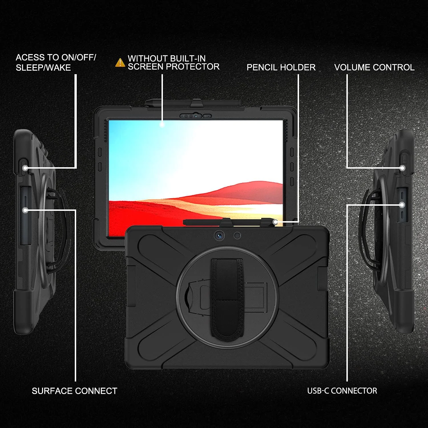 کاور مقاوم FONREST برای مایکروسافت Surface Pro X (2020/2019) با پایه تاشو، نگهدارنده قلم، قاب ضد ضربه هیبریدی 13 اینچی با دستگیره چرخشی 360 درجه و بند شانه (مشکی) کاور مقاوم FONREST برای مایکروسافت Surface Pro X (2020/2019) با پایه تاشو، نگهدارنده قلم، قاب ضد ضربه هیبریدی 13 اینچی با دستگیره چرخشی 360 درجه و بند شانه (مشکی)