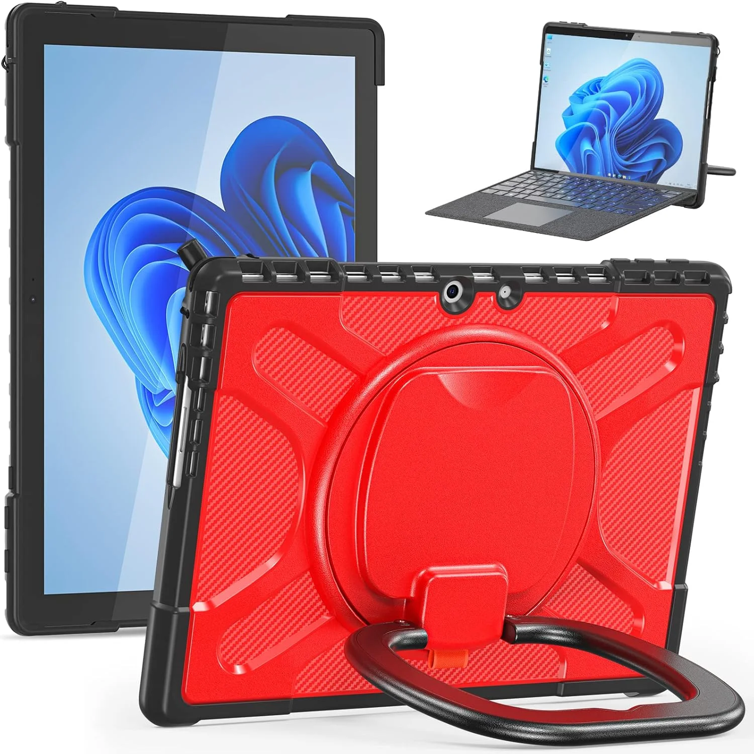 کاور محافظ ZXHYliang برای مایکروسافت Surface Pro 9 سیزده اینچی 2022 با پایه چرخان و حلقه دستی، سازگار با کیبورد Type Cover (قرمز) کاور محافظ ZXHYliang برای مایکروسافت Surface Pro 9 سیزده اینچی 2022 با پایه چرخان و حلقه دستی، سازگار با کیبورد Type Cover (قرمز)