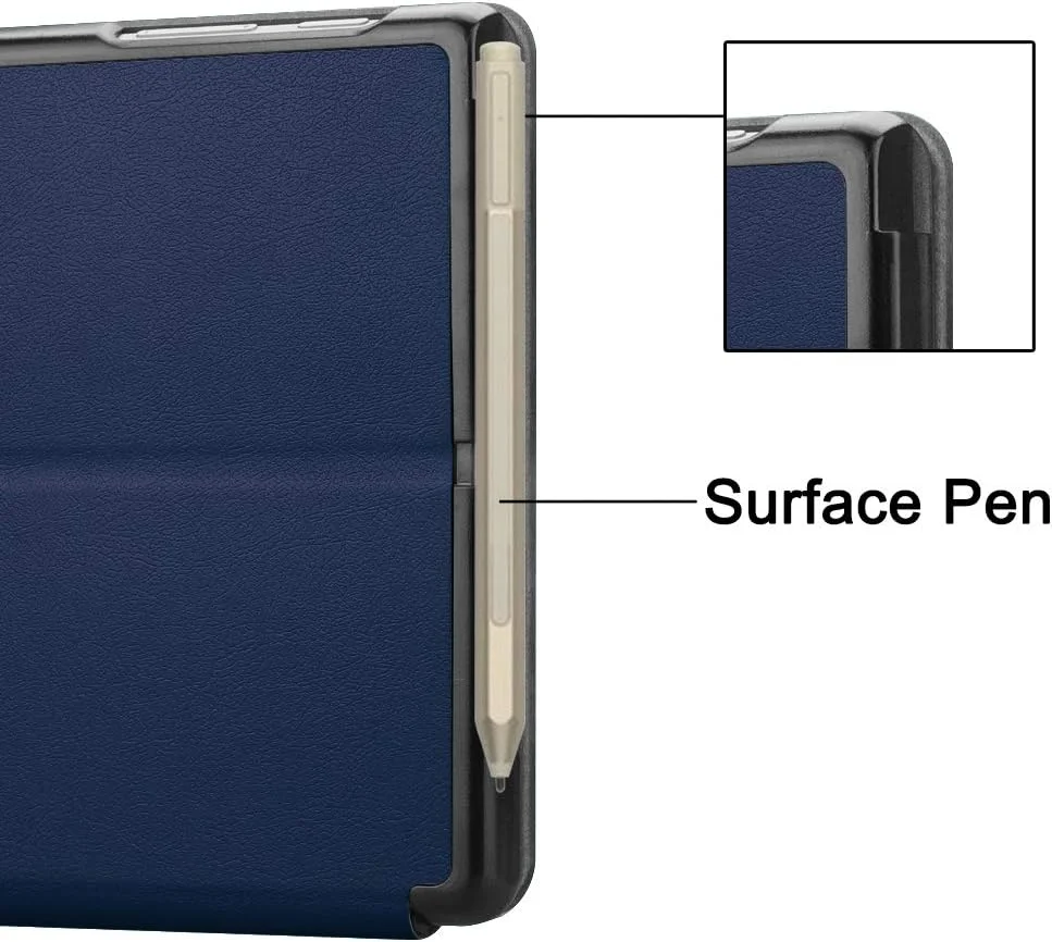 کاور چرمی باریک و هوشمند Gylint با جای قلم برای مایکروسافت Surface Go 4 2023 / Go 3 2021 / Go 2 2020 / Surface Go 2018 - سرمه ای کاور چرمی باریک و هوشمند Gylint با جای قلم برای مایکروسافت Surface Go 4 2023 / Go 3 2021 / Go 2 2020 / Surface Go 2018 - سرمه ای