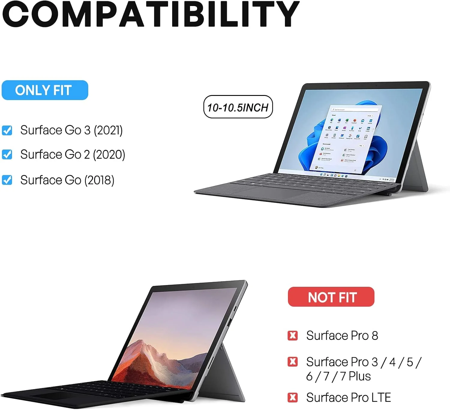 کیف ضد ضربه ProCase برای مایکروسافت Surface Go 3 2021 / Surface Go 2 2020 / Surface Go 2018، کاور محافظ ارتقا یافته با نگهدارنده قلم، سازگار با کیبورد Type Cover - مشکی کیف ضد ضربه ProCase برای مایکروسافت Surface Go 3 2021 / Surface Go 2 2020 / Surface Go 2018، کاور محافظ ارتقا یافته با نگهدارنده قلم، سازگار با کیبورد Type Cover - مشکی