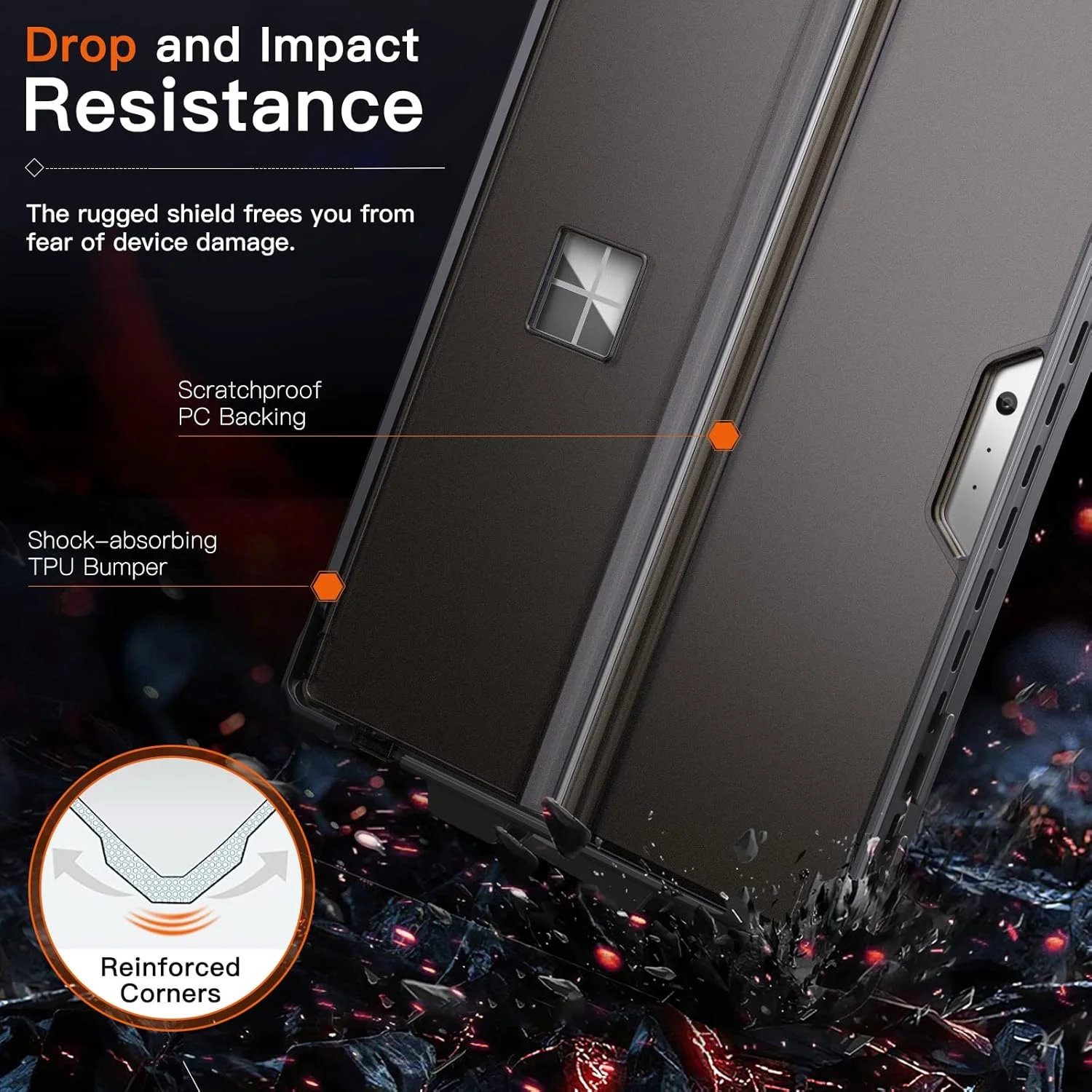 کیف محافظ MoKo برای مایکروسافت Surface Pro 7 Plus/Pro7/Pro 6/Pro 5/Pro 4/ LTE - کاور مقاوم و همه کاره با نگهدارنده قلم، پایه تاشو، سازگار با کیبورد Type Cover، مشکی مات کیف محافظ MoKo برای مایکروسافت Surface Pro 7 Plus/Pro7/Pro 6/Pro 5/Pro 4/ LTE - کاور مقاوم و همه کاره با نگهدارنده قلم، پایه تاشو، سازگار با کیبورد Type Cover، مشکی مات