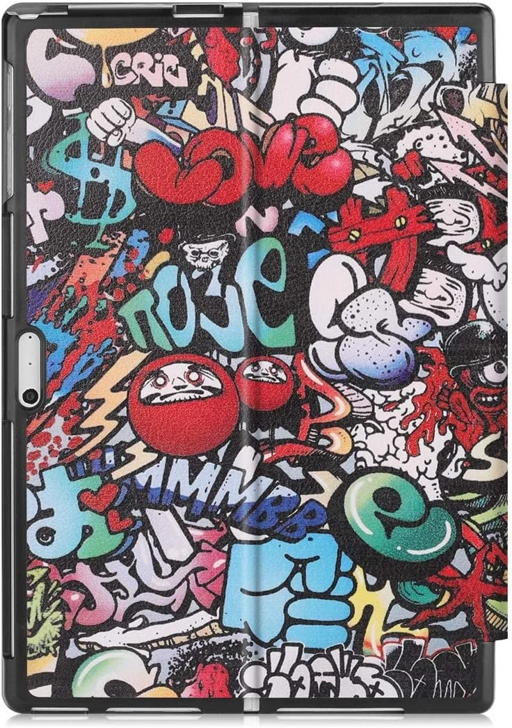 CHENCHUAN Tablet Case Cover Graffiti Pattern Colored Painted Horizontal Flip PU Leather Case for Microsoft Surface Pro 4/5 / 6 12.3 inch, with Holder & Pen Slot PC Accessory