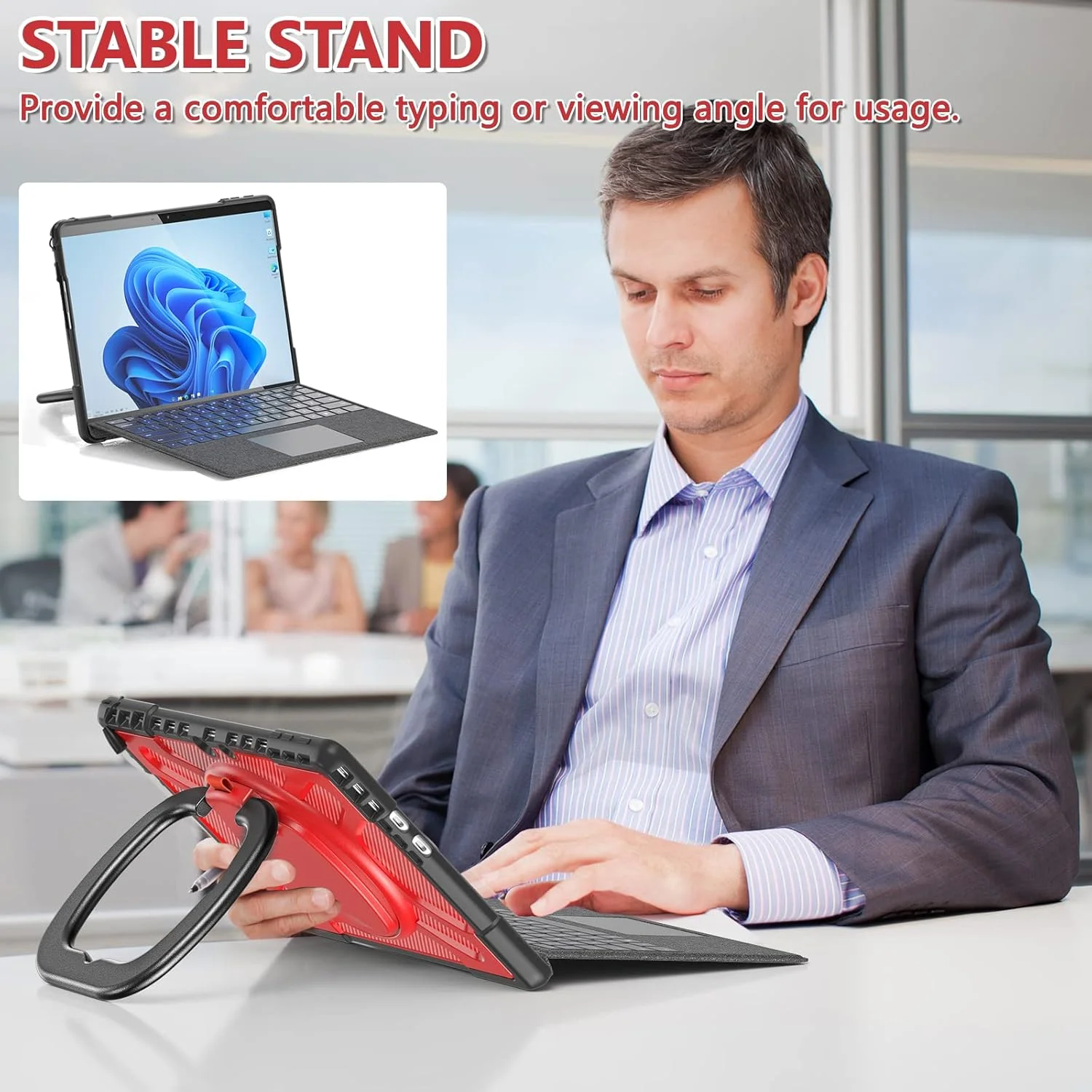 کاور محافظ ZXHYliang برای مایکروسافت Surface Pro 9 سیزده اینچی 2022 با پایه چرخان و حلقه دستی، سازگار با کیبورد Type Cover (قرمز) کاور محافظ ZXHYliang برای مایکروسافت Surface Pro 9 سیزده اینچی 2022 با پایه چرخان و حلقه دستی، سازگار با کیبورد Type Cover (قرمز)