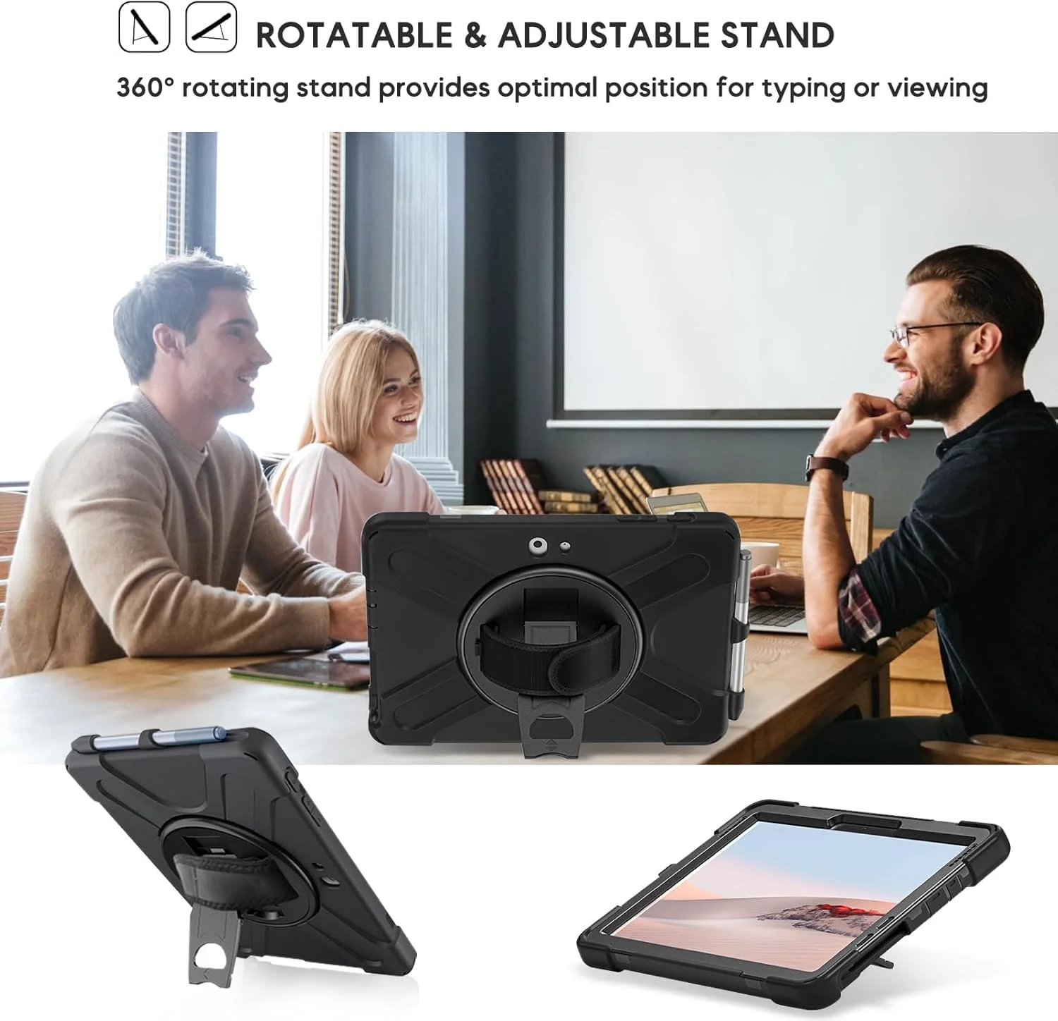 Microsoft Surface Go 2 / Surface Go Case with Hande Hand Strap Stand Pen Holder Shoulder Strap, Heavy Duty Rugged Silicone Shockproof Case for Surface Go 2 10.5 Inch 2020/Surface Go 10 Inch 2018 Black Microsoft Surface Go 2 / Surface Go Case with Hande Hand Strap Stand Pen Holder Shoulder Strap, Heavy Duty Rugged Silicone Shockproof Case for Surface Go 2 10.5 Inch 2020/Surface Go 10 Inch 2018 Black