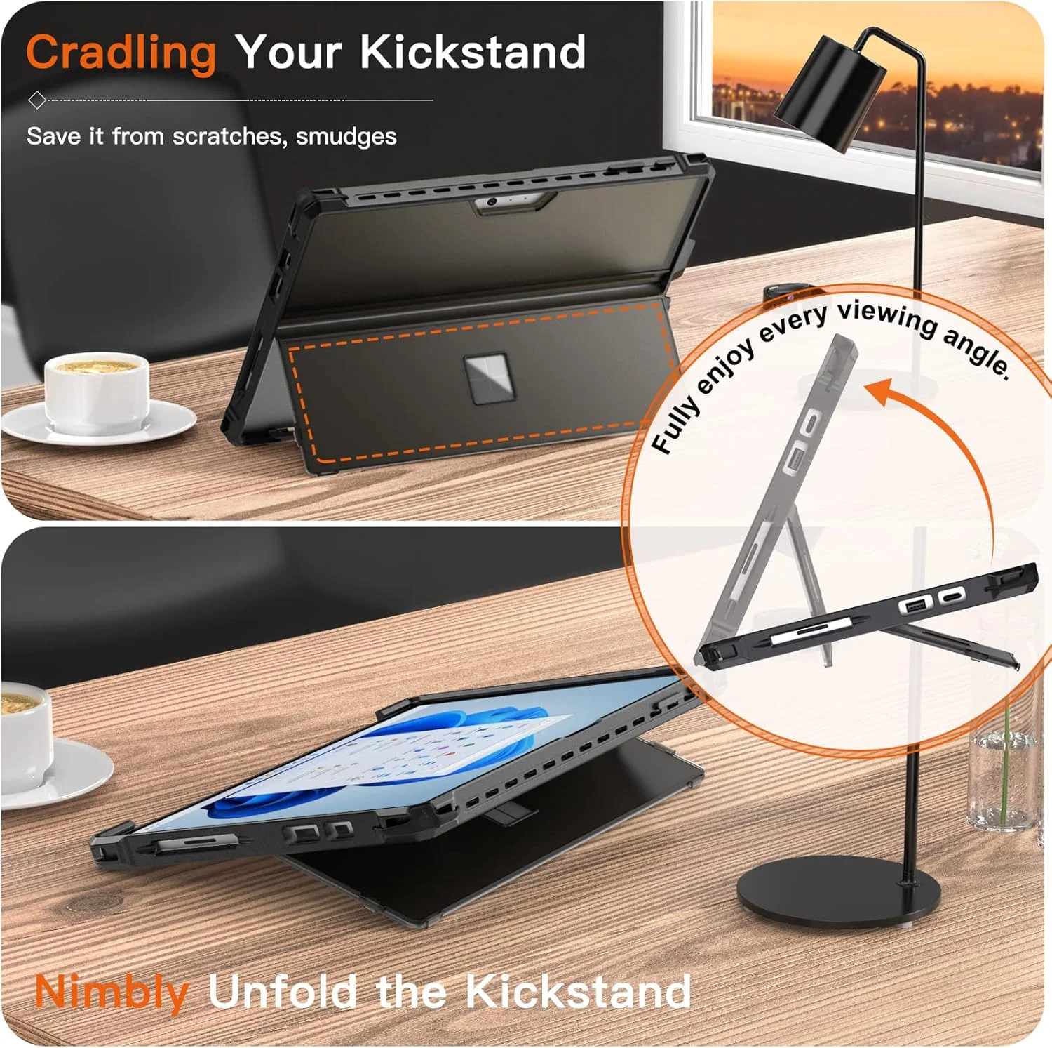 کیف محافظ MoKo برای مایکروسافت Surface Pro 7 Plus/Pro7/Pro 6/Pro 5/Pro 4/ LTE - کاور مقاوم و همه کاره با نگهدارنده قلم، پایه تاشو، سازگار با کیبورد Type Cover، مشکی مات کیف محافظ MoKo برای مایکروسافت Surface Pro 7 Plus/Pro7/Pro 6/Pro 5/Pro 4/ LTE - کاور مقاوم و همه کاره با نگهدارنده قلم، پایه تاشو، سازگار با کیبورد Type Cover، مشکی مات