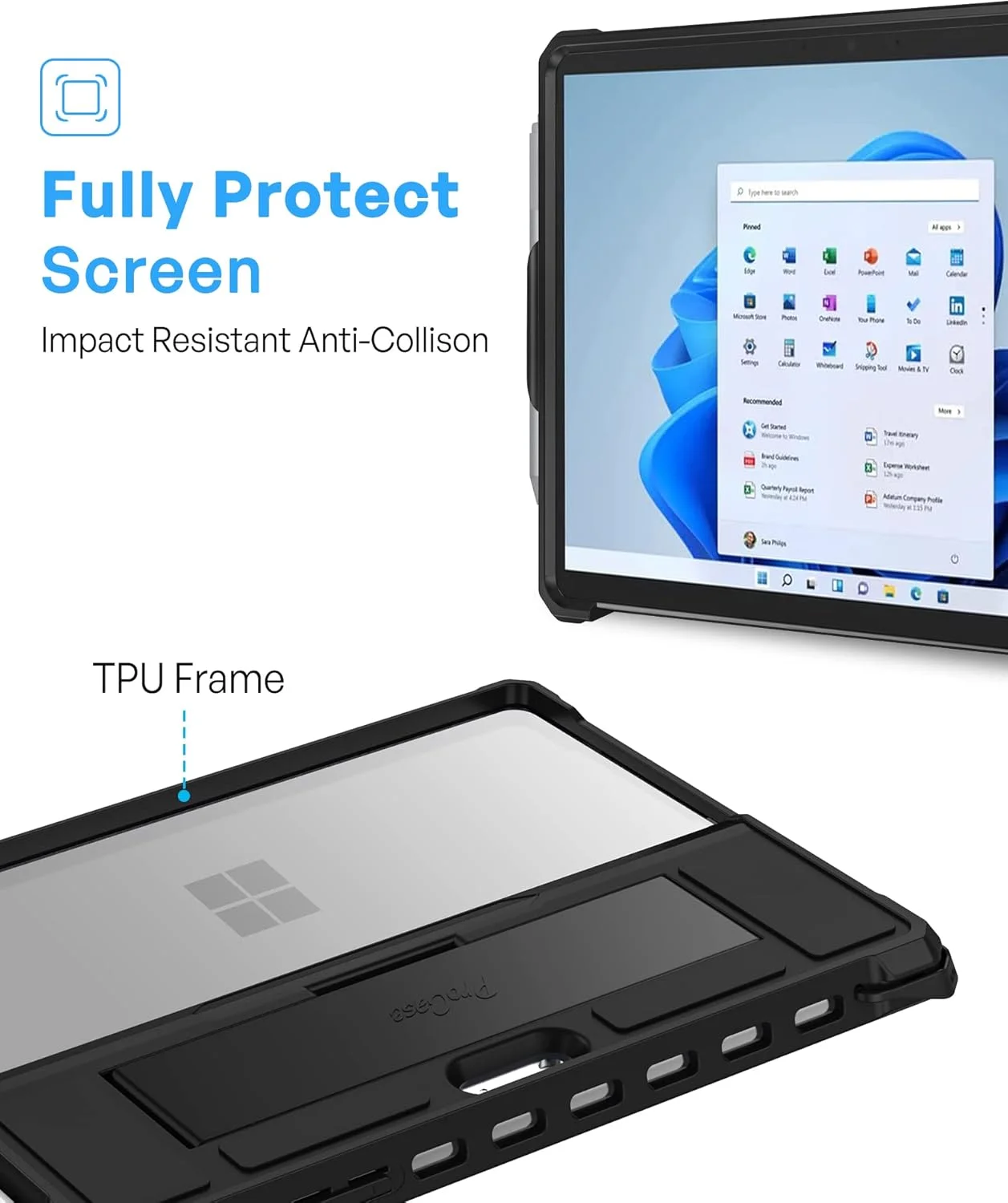 کیف ضد ضربه ProCase برای مایکروسافت Surface Go 3 2021 / Surface Go 2 2020 / Surface Go 2018، کاور محافظ ارتقا یافته با نگهدارنده قلم، سازگار با کیبورد Type Cover - مشکی کیف ضد ضربه ProCase برای مایکروسافت Surface Go 3 2021 / Surface Go 2 2020 / Surface Go 2018، کاور محافظ ارتقا یافته با نگهدارنده قلم، سازگار با کیبورد Type Cover - مشکی